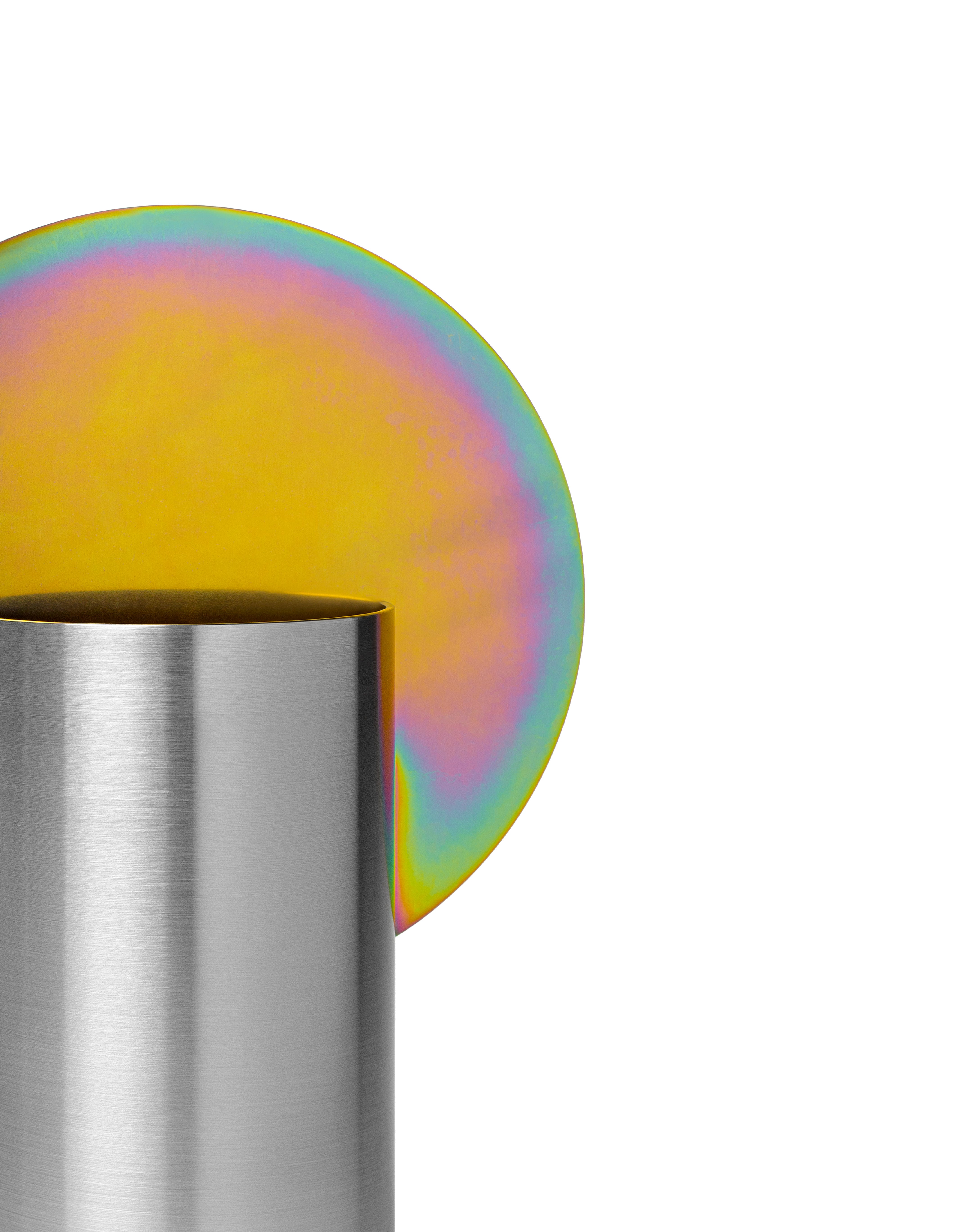 MALEVICH Vase - NUMBERED EDITION stainless steel with rainbow zinc