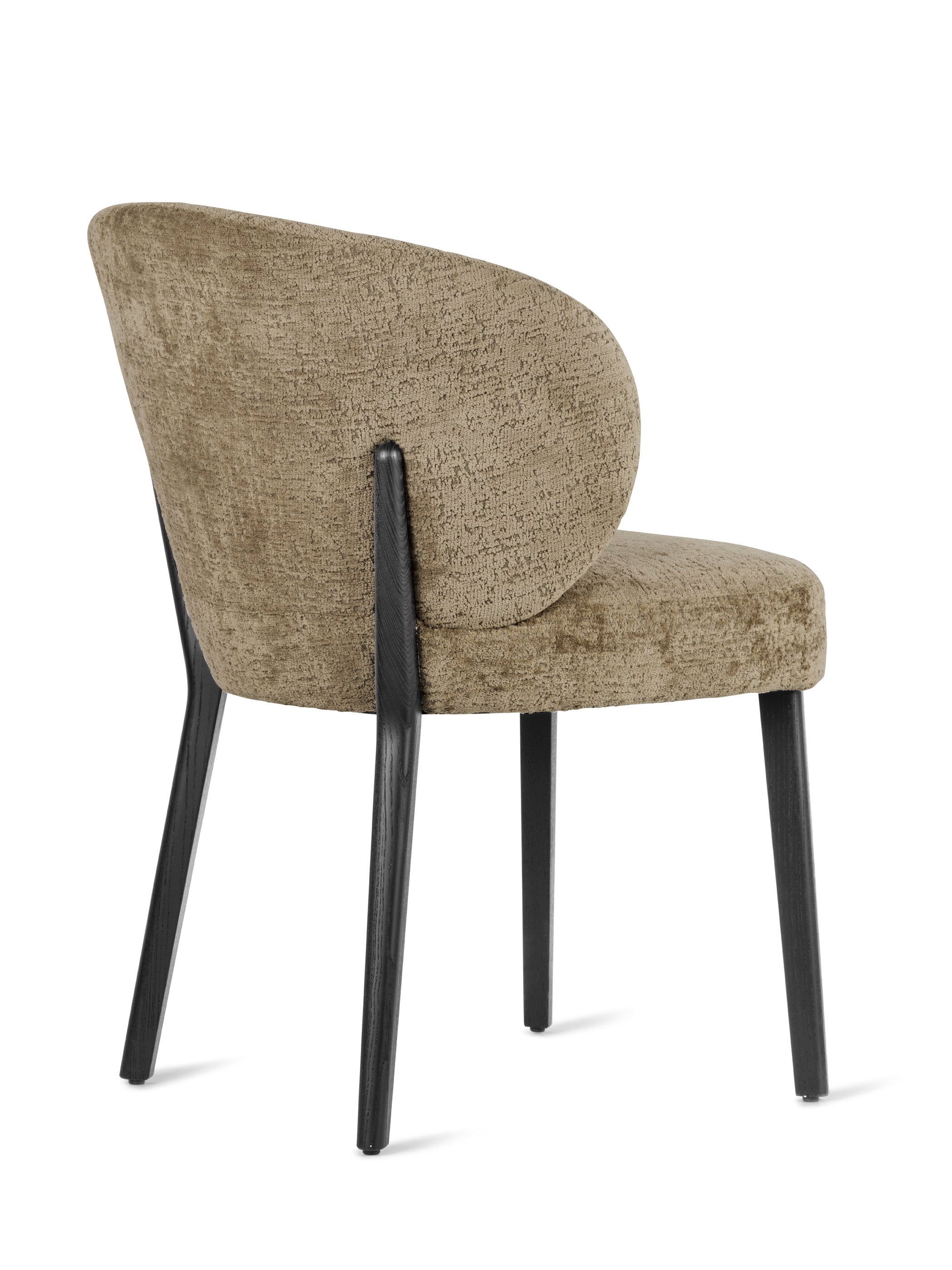 MARA upholstered chair with a black wooden base