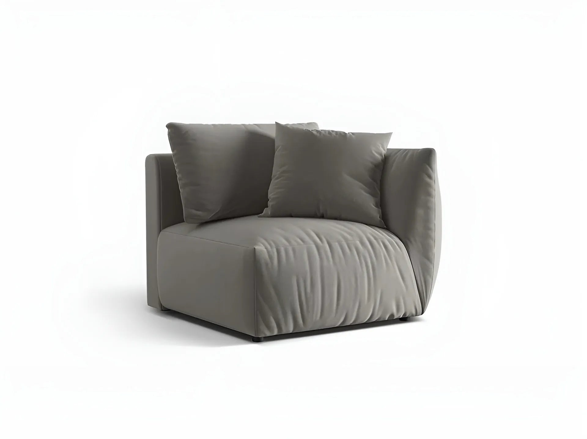 Modulares Samtsofa CHRIS - rechte Element in Grau