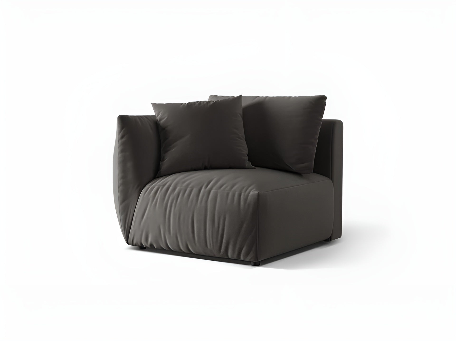 CHRIS Velvet Modular Sofa - Left Element Dark Gray
