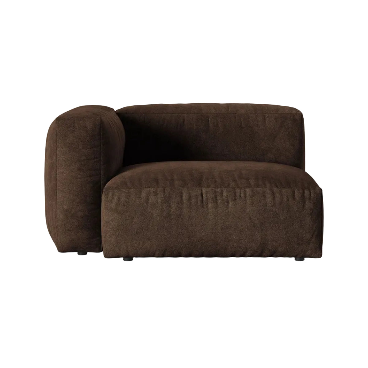 Velvet modulaire bank MARTINA XL - links georiënteerde module chocolade