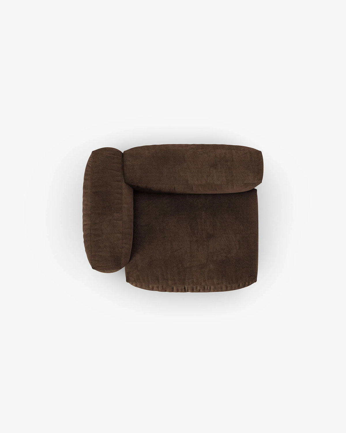 Velvet modulaire bank MARTINA XL - links georiënteerde module chocolade