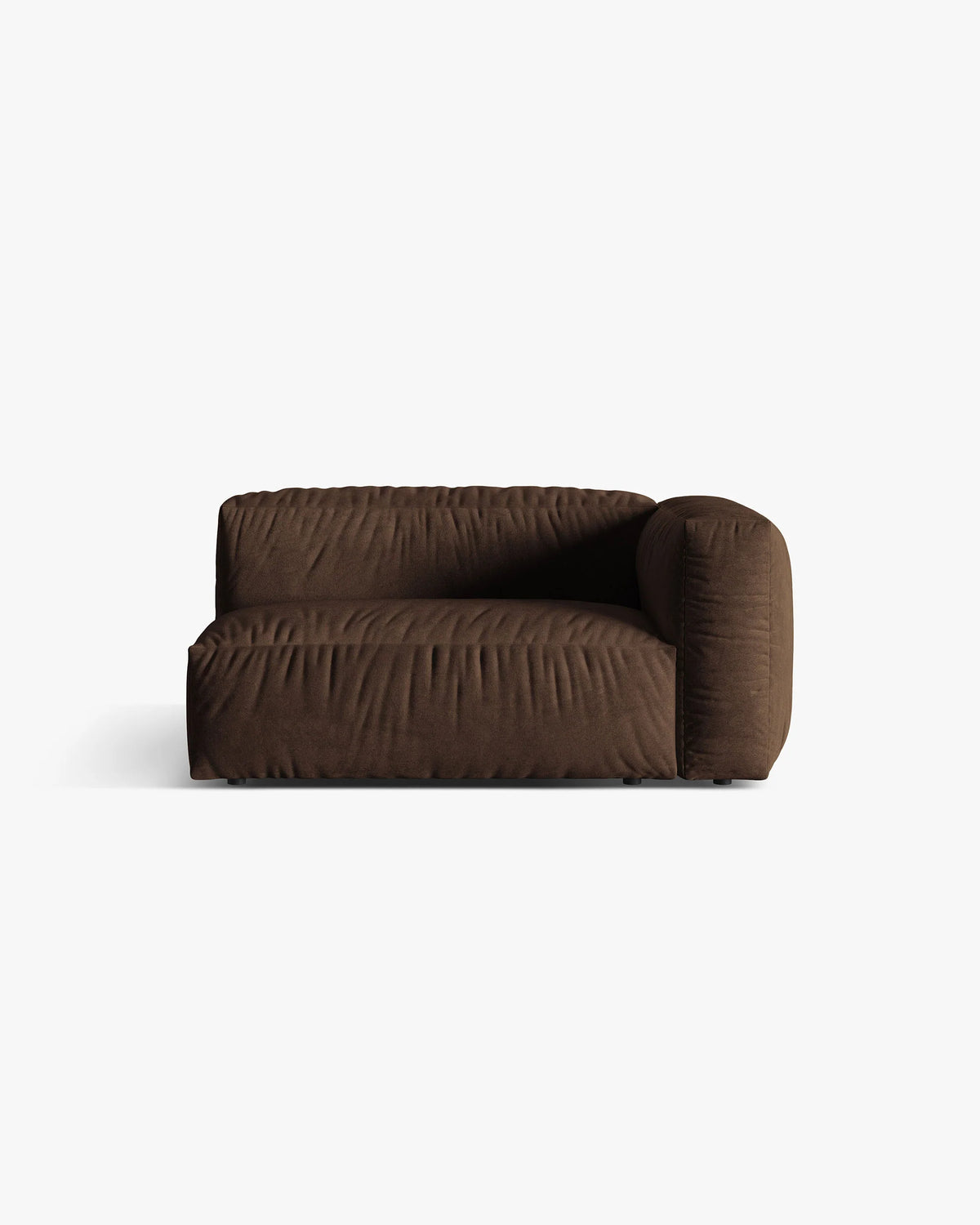 Modulaire fluwelen bank MARTINA - dubbele rechter module chocolade