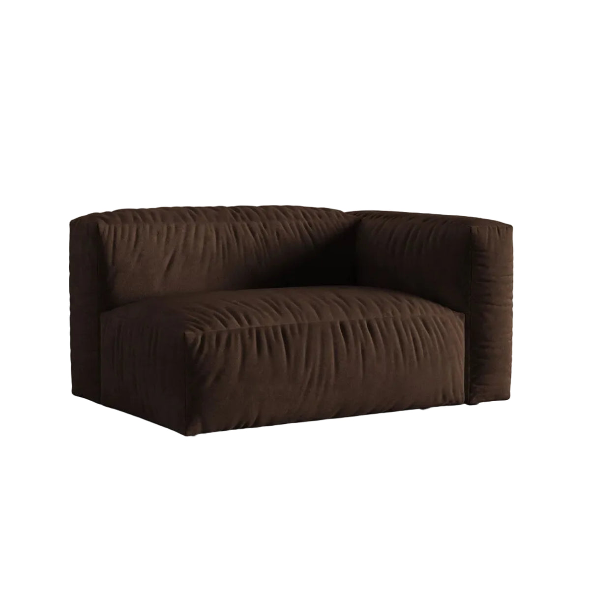Modulaire fluwelen bank MARTINA - dubbele rechter module chocolade