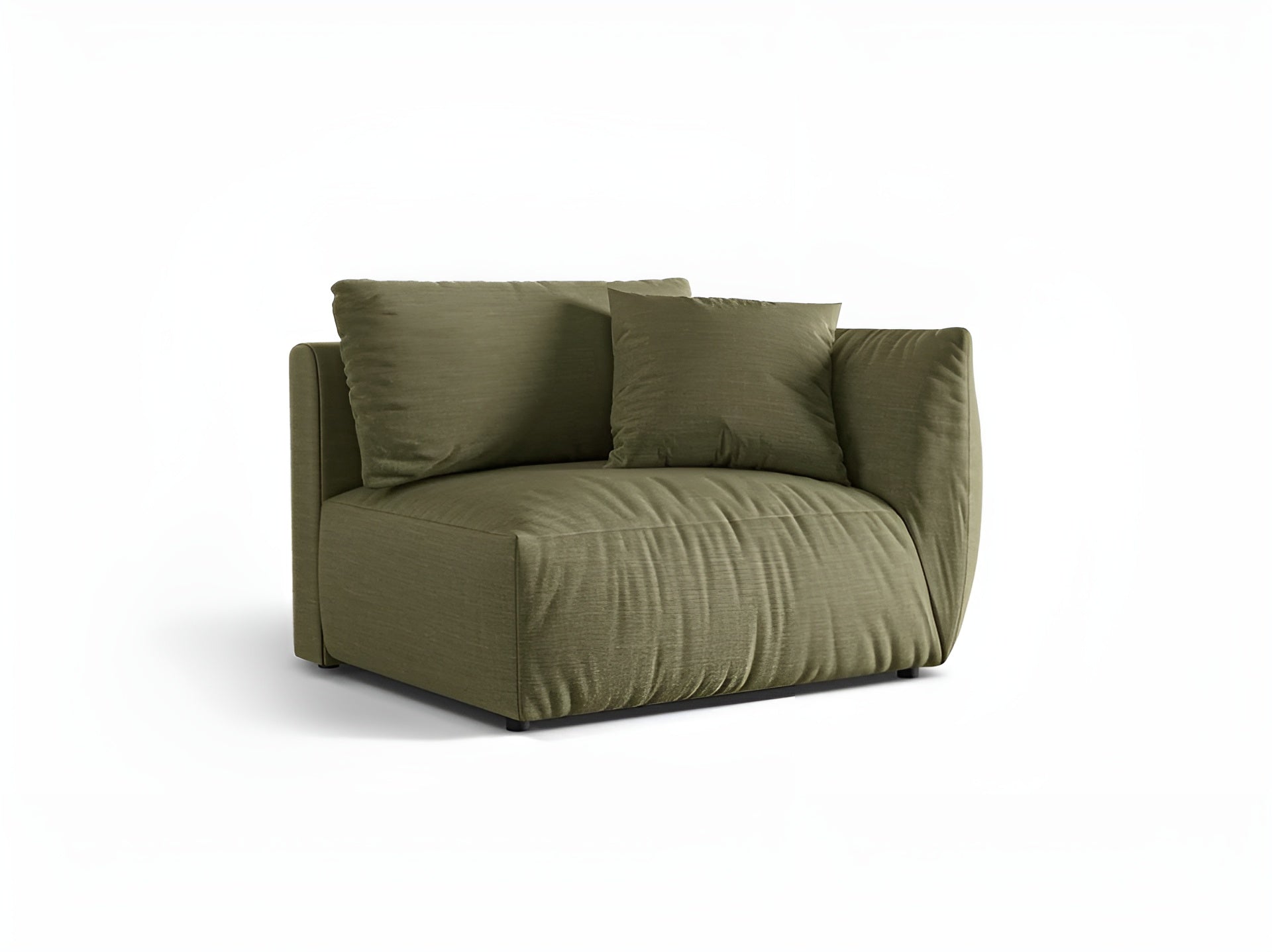 Modulares Sofa CHRIS - breites rechte Element in grünem Chenille