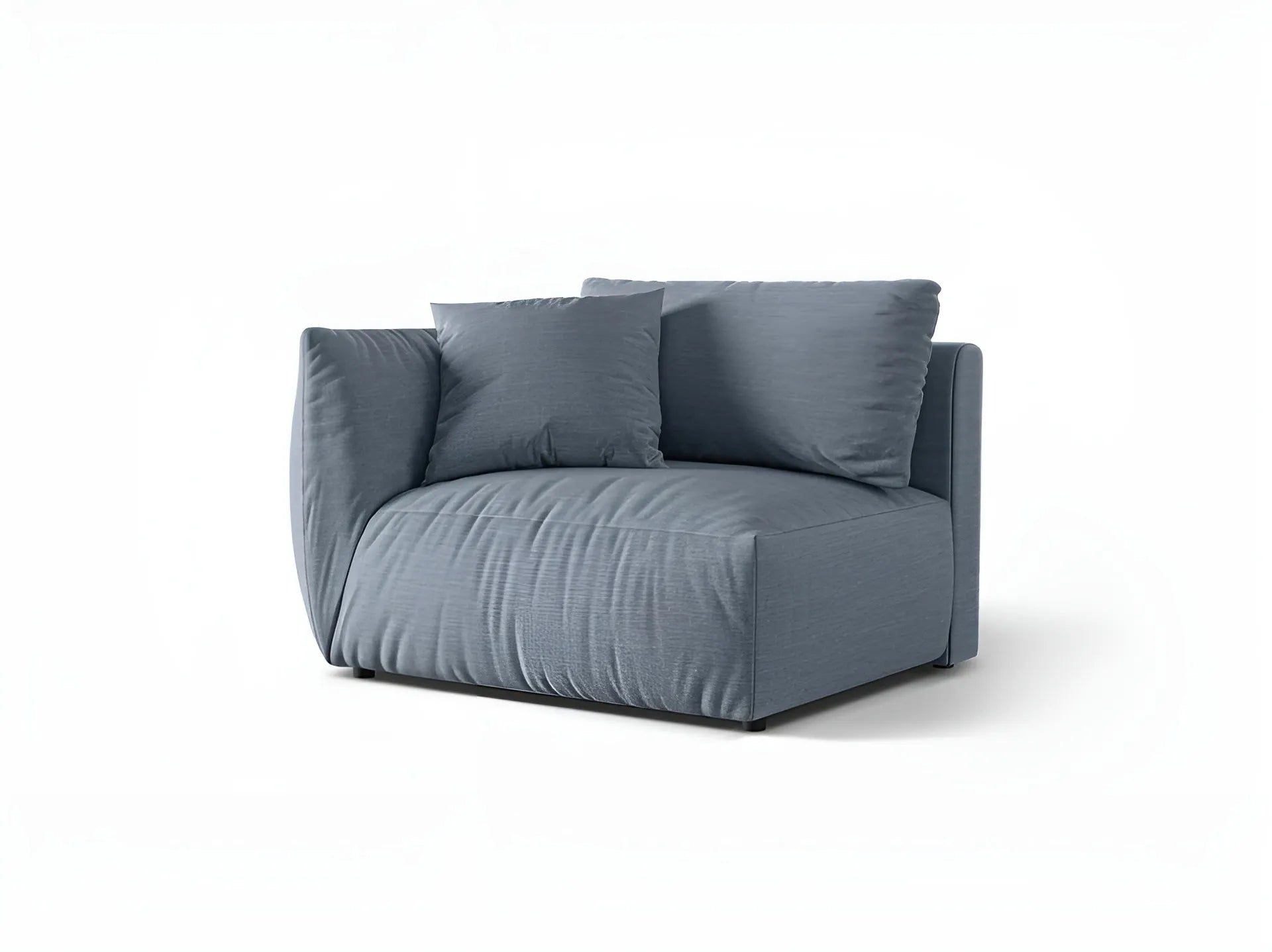 CHRIS modular sofa - wide left-side element light blue chenille