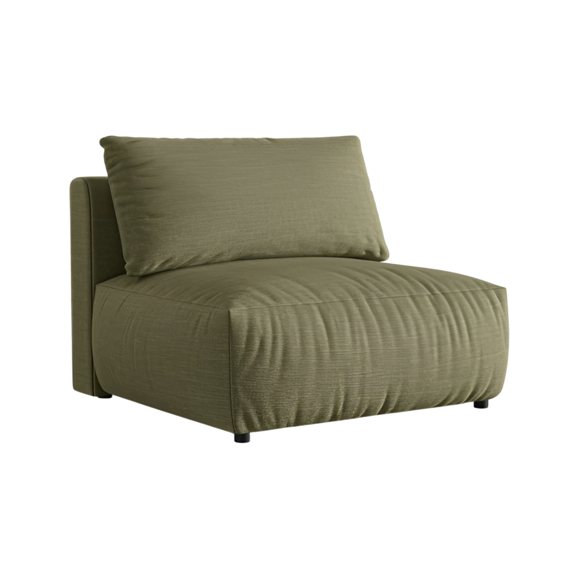 Modulares Sofa CHRIS - breites mittleres Element in grünem Chenille