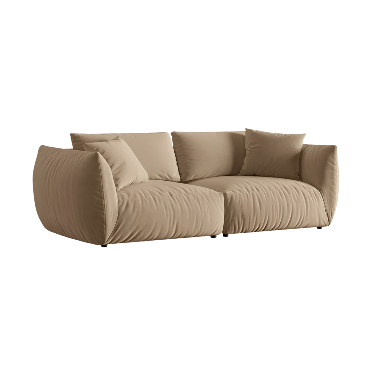 Zachte 4-persoons bank CHRIS zandkleurig