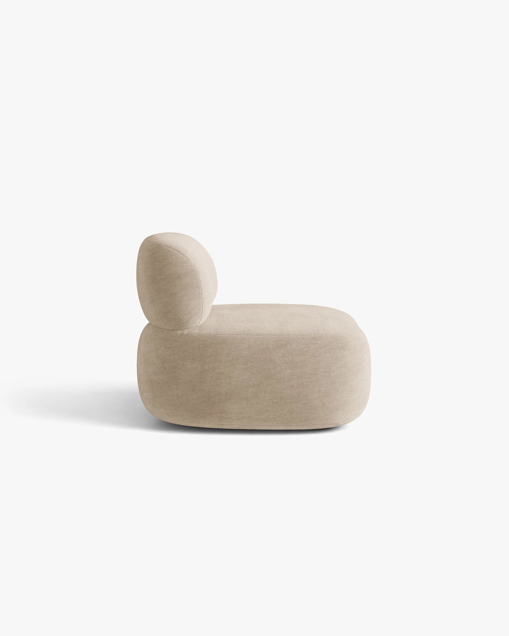 Beige AURA fauteuil van chenille
