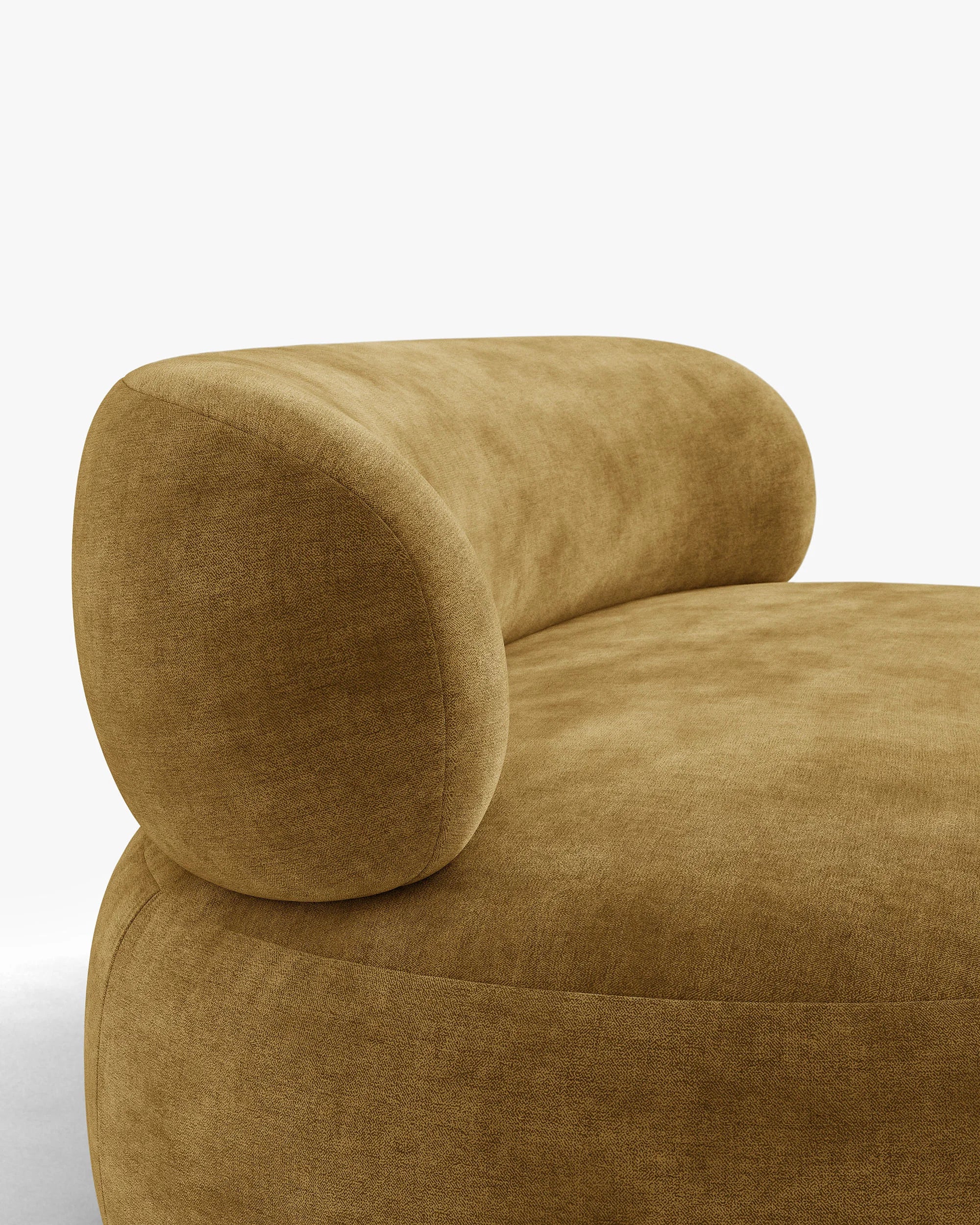 Fauteuil AURA mosterdkleurige chenille