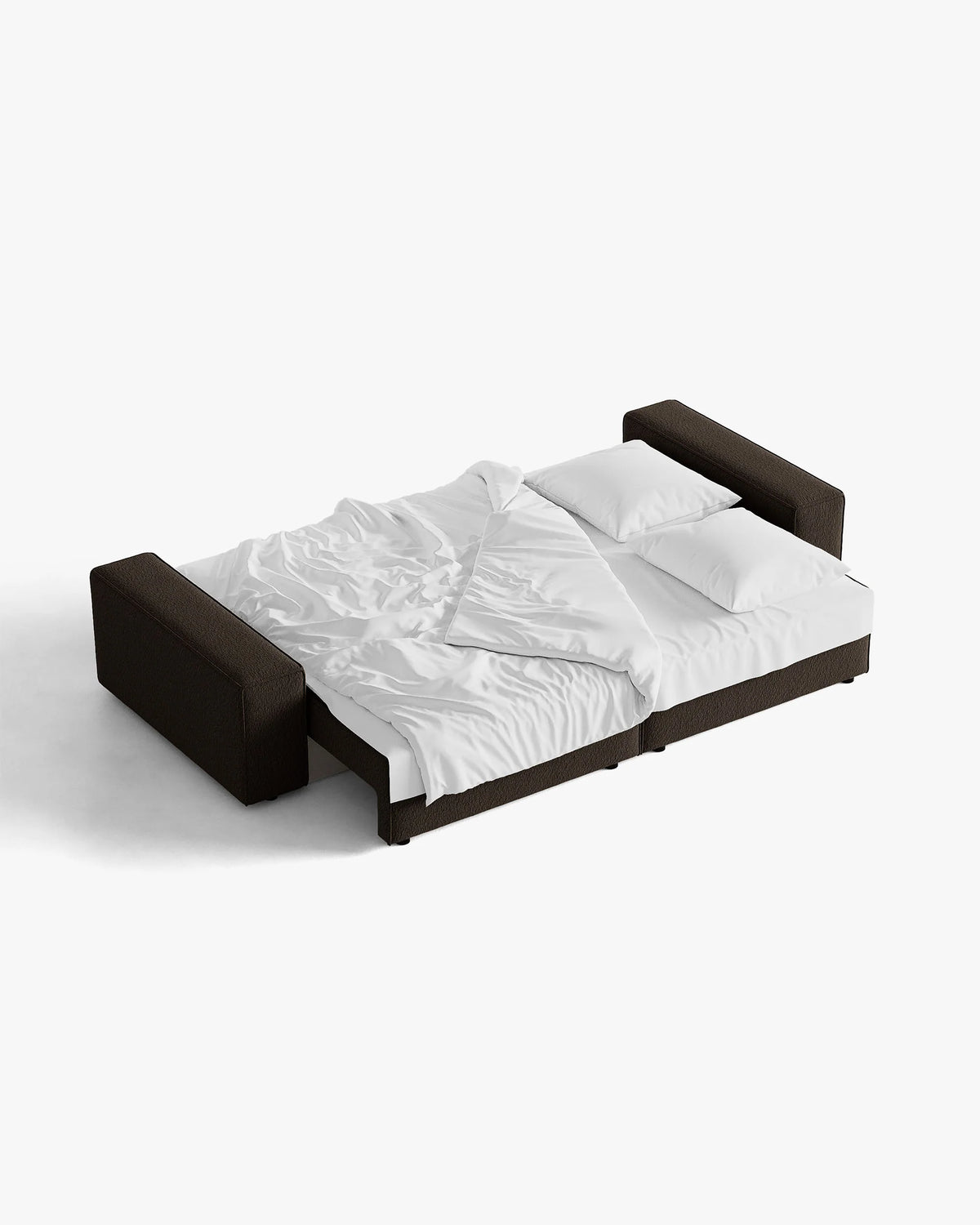 Sofa 3-zits met slaapfunctie JODIE chocolade boucle