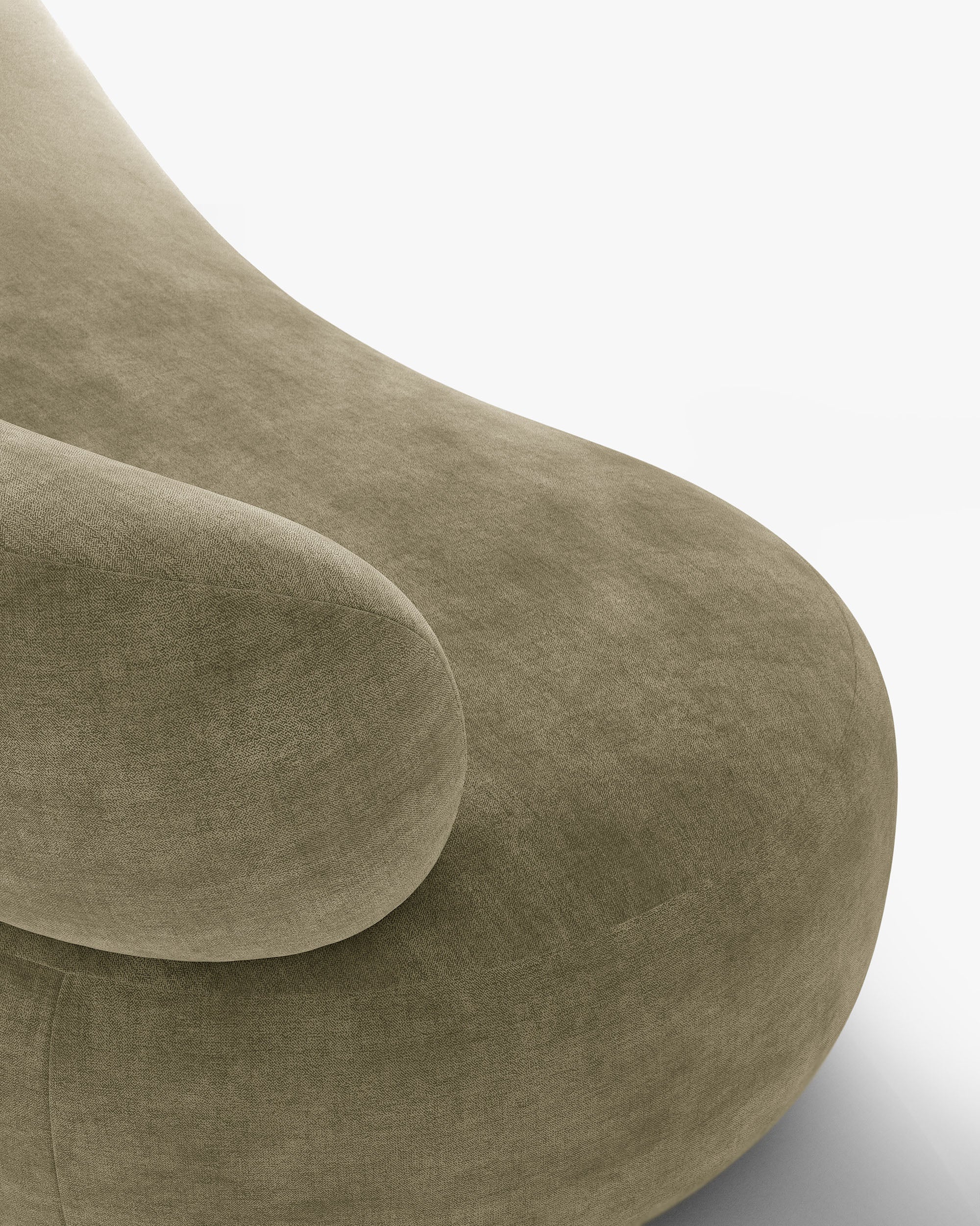 Sofa 3-zits AURA in lichtolijfkleurig chenille