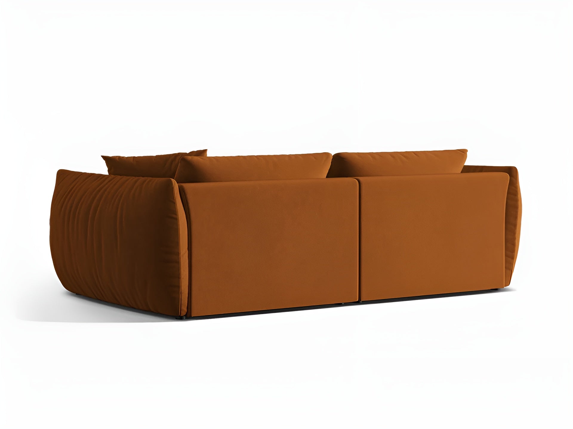 CHRIS terracotta velvet sofa for 4 people