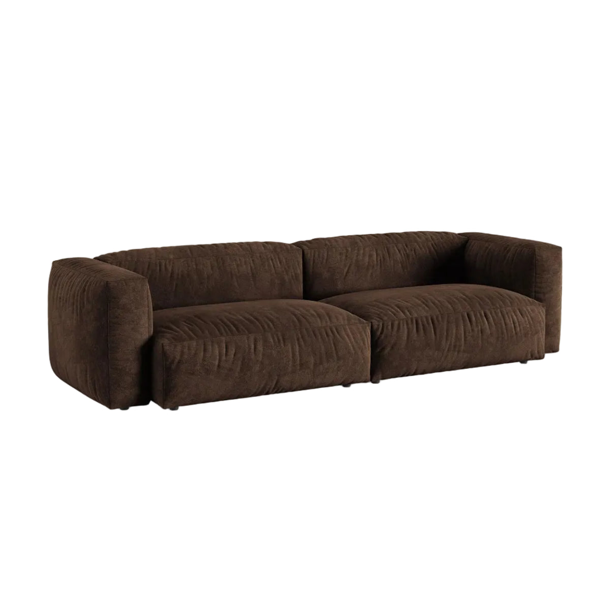 Fluwelen 4-zits bank MARTINA XL chocolade