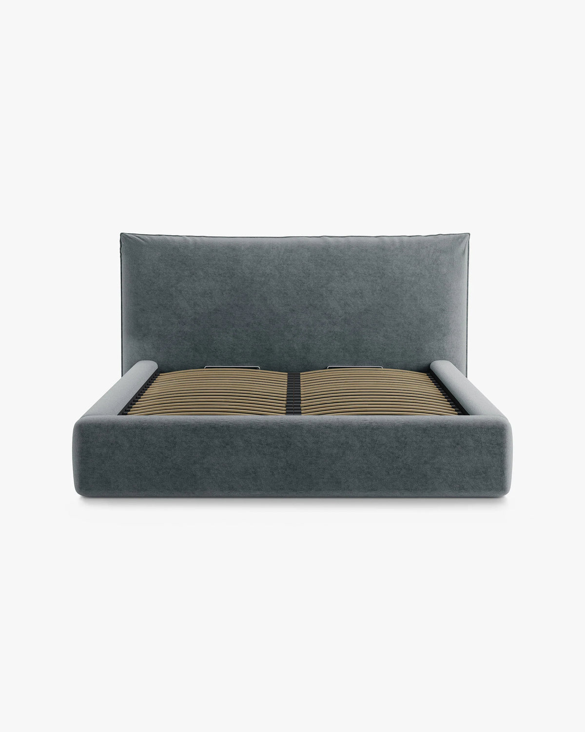 Bed met opbergruimte KAELLE grafietkleurig chenille