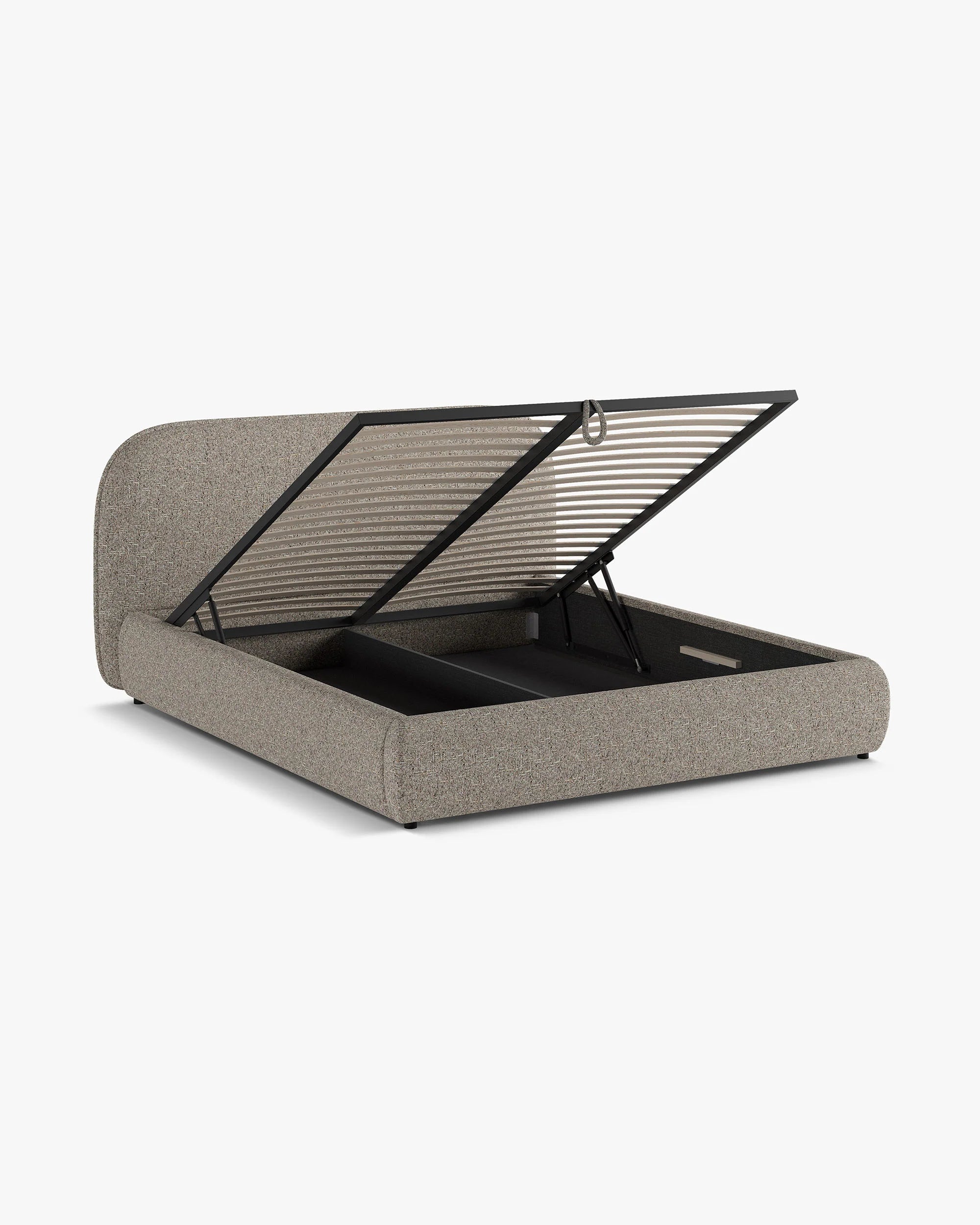 Bed MURADA bruingrijs melange chenille