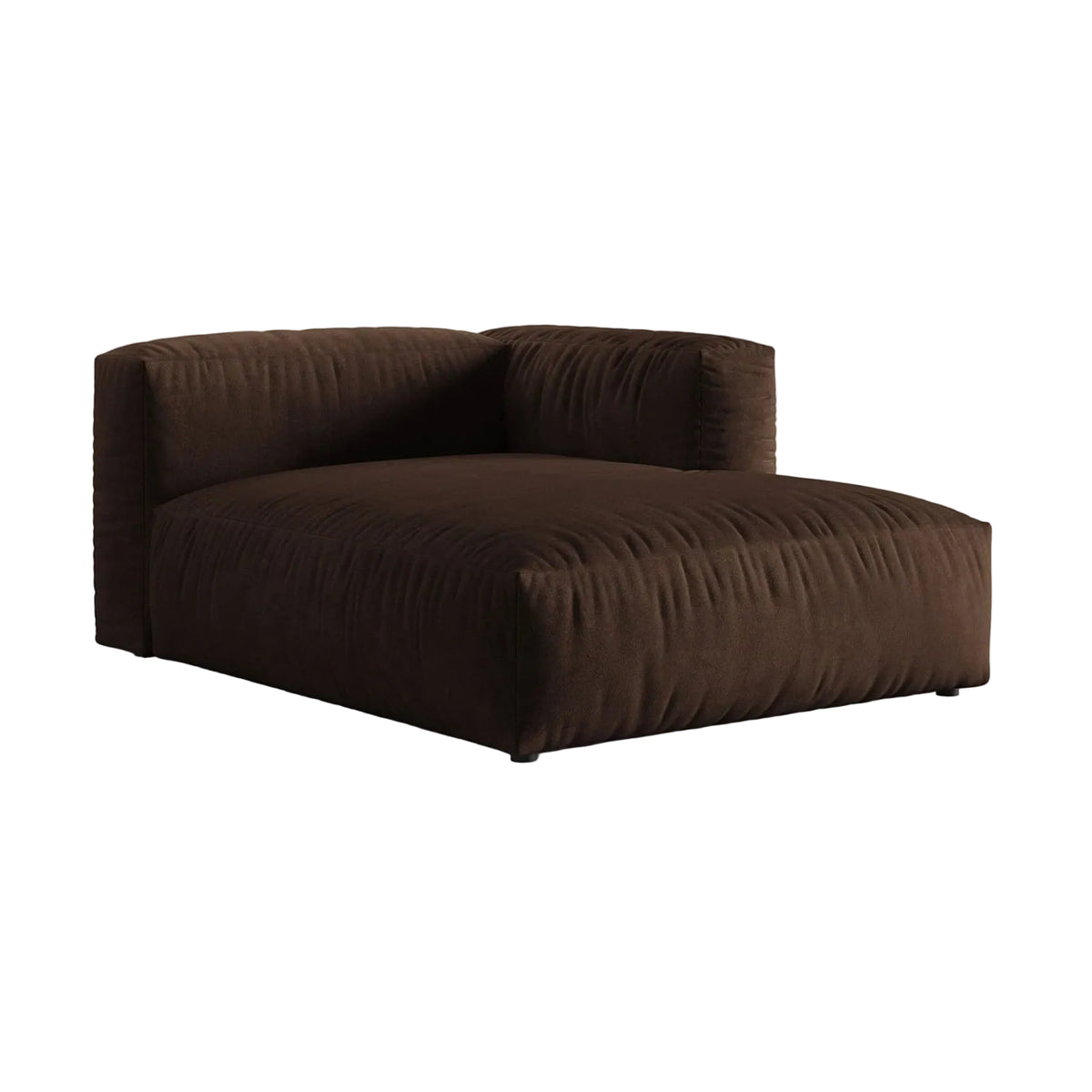 Rechtszijdige fluwelen chaise longue MARTINA chocolade