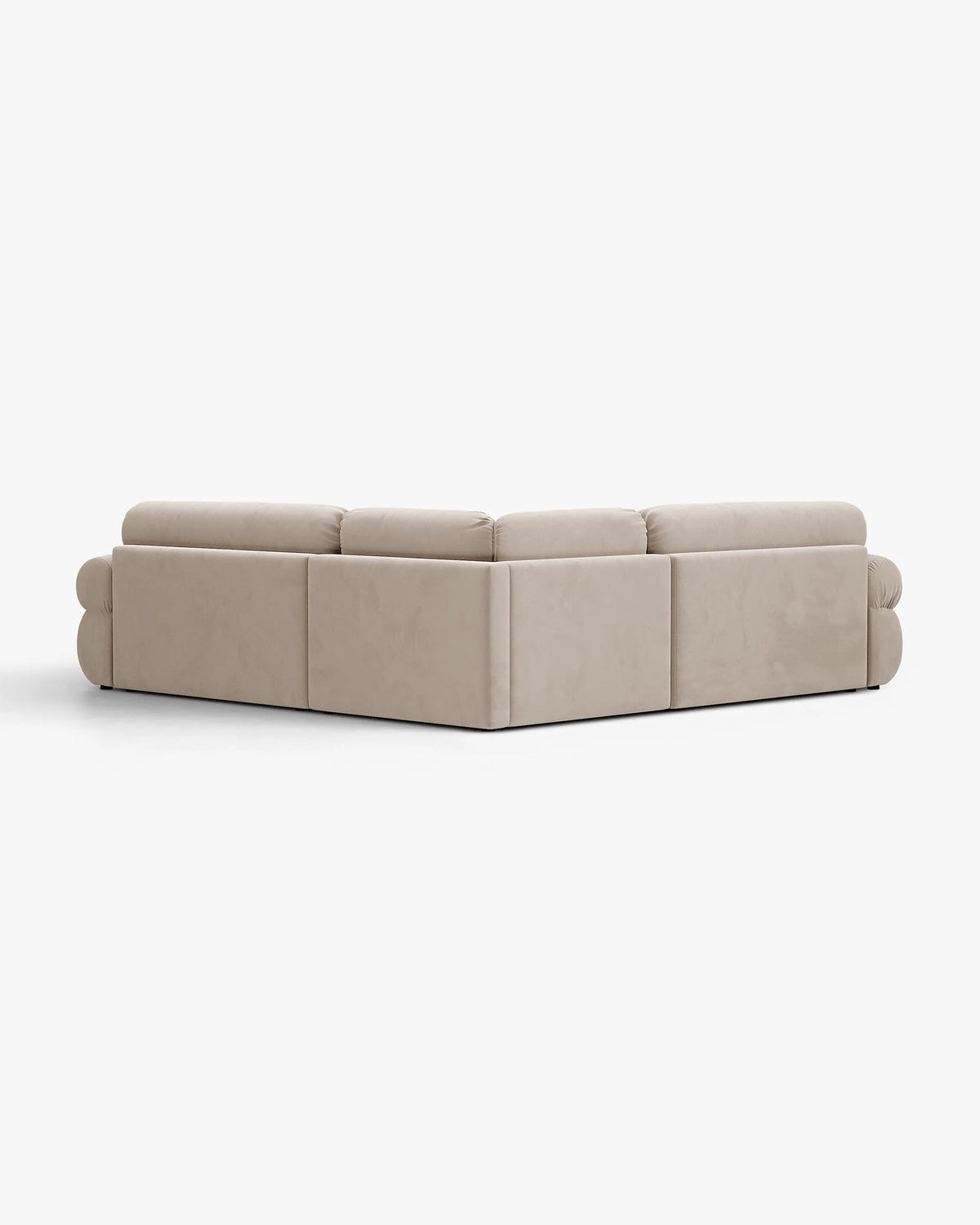 Symmetrische fluwelen hoekbank OPHELIA beige