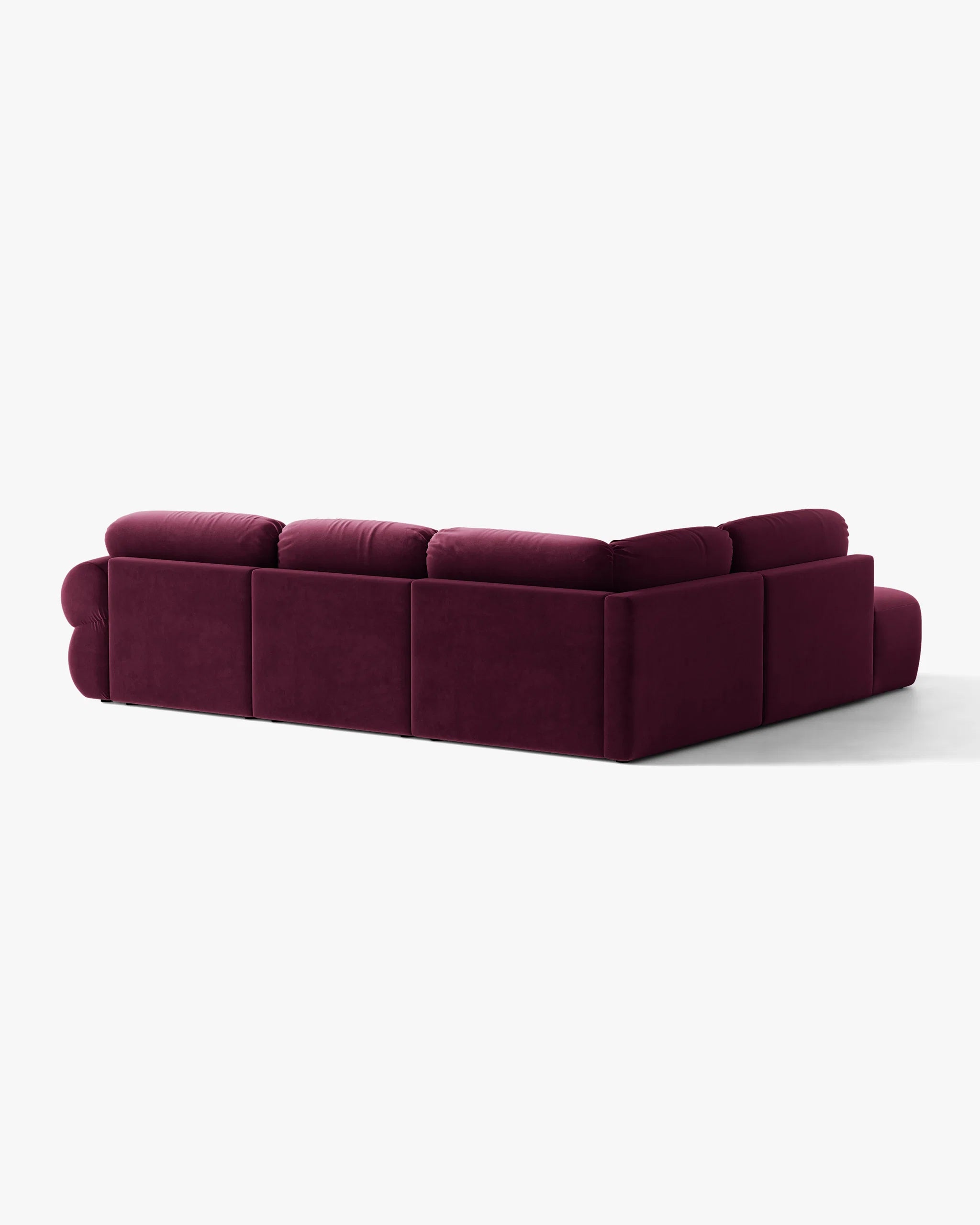 Velvet hoekbank links OPHELIA bordeaux