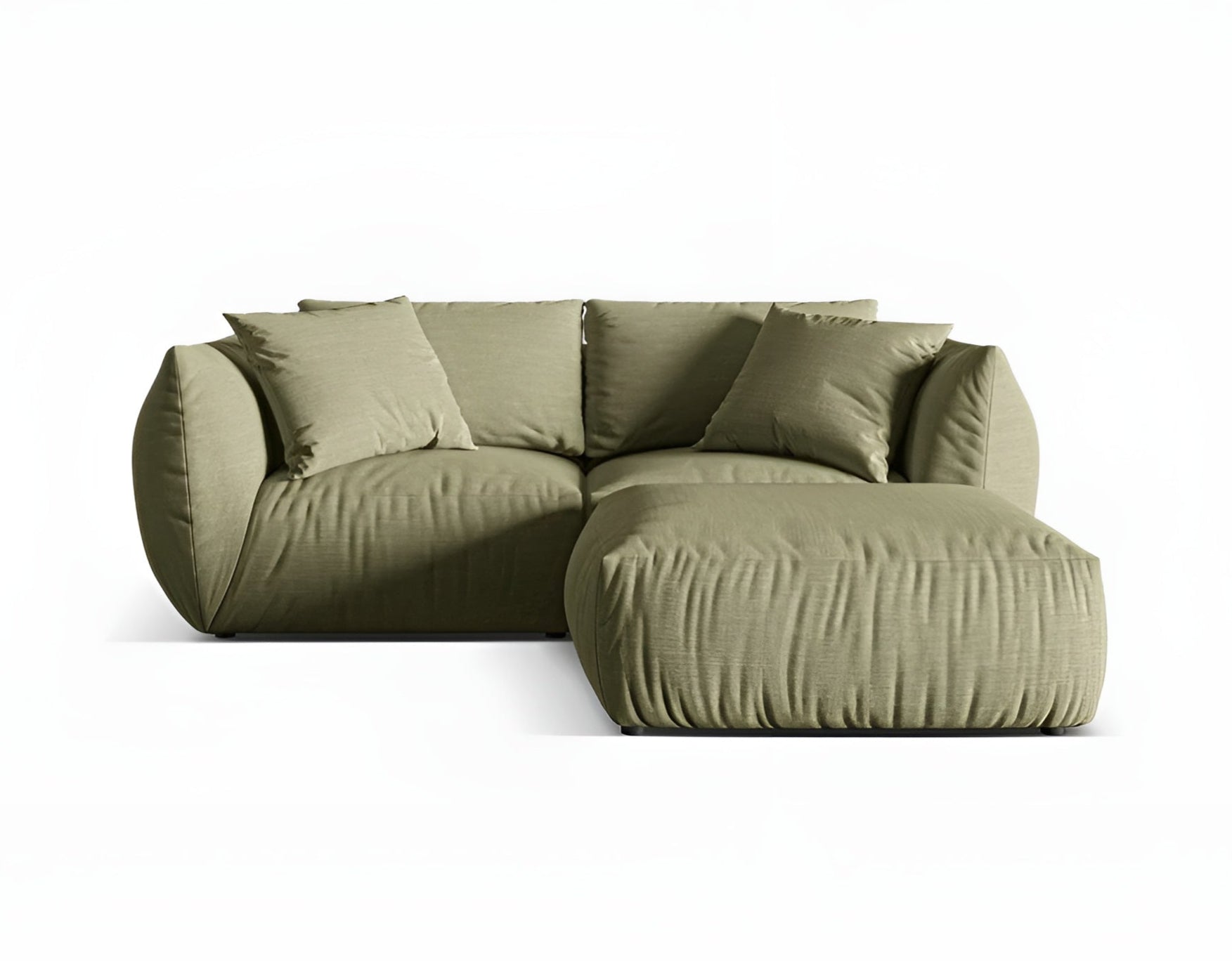 Linkerhoekbank CHRIS lichtgroen chenille