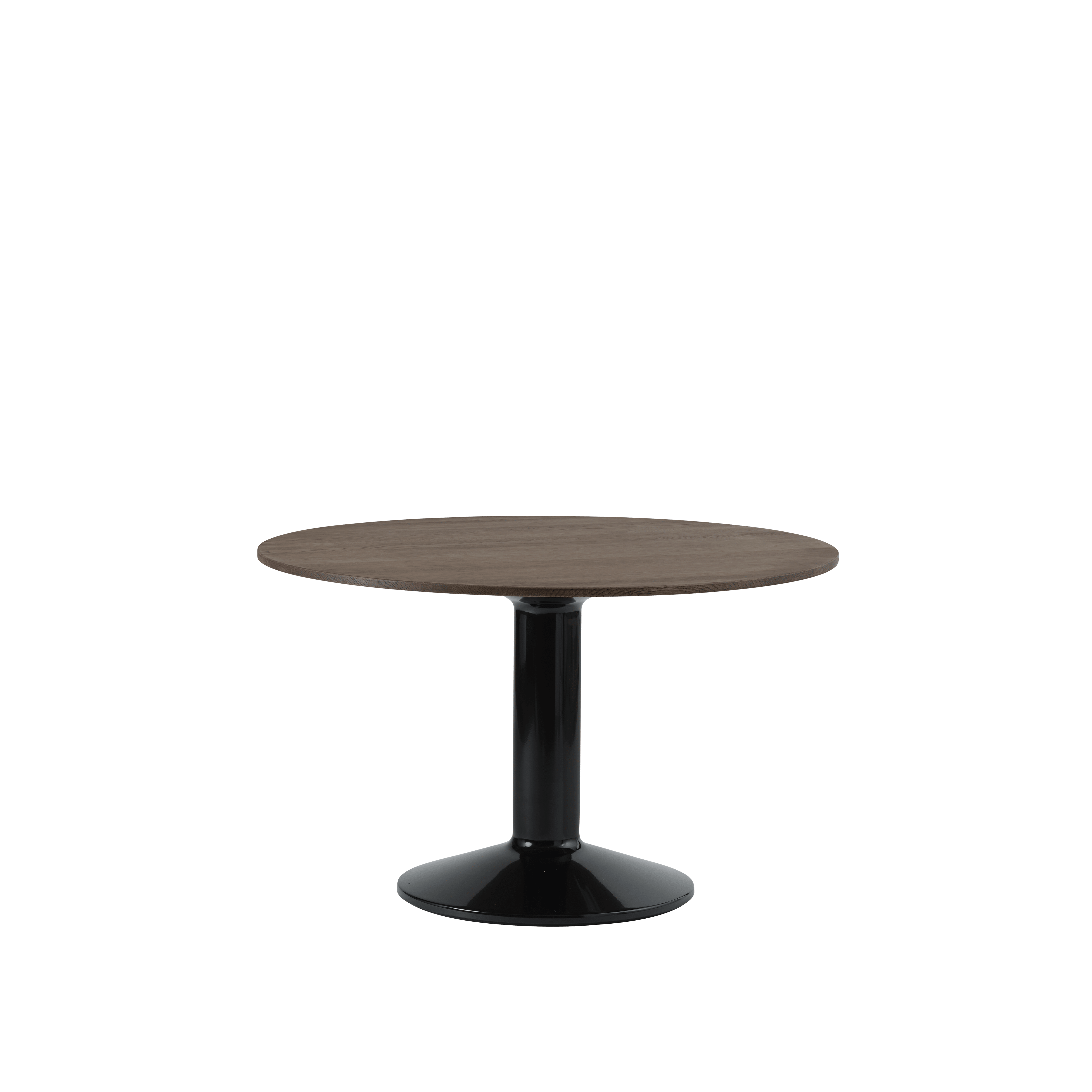 Ronde tafel MIDST donkergeolied eiken met zwarte basis