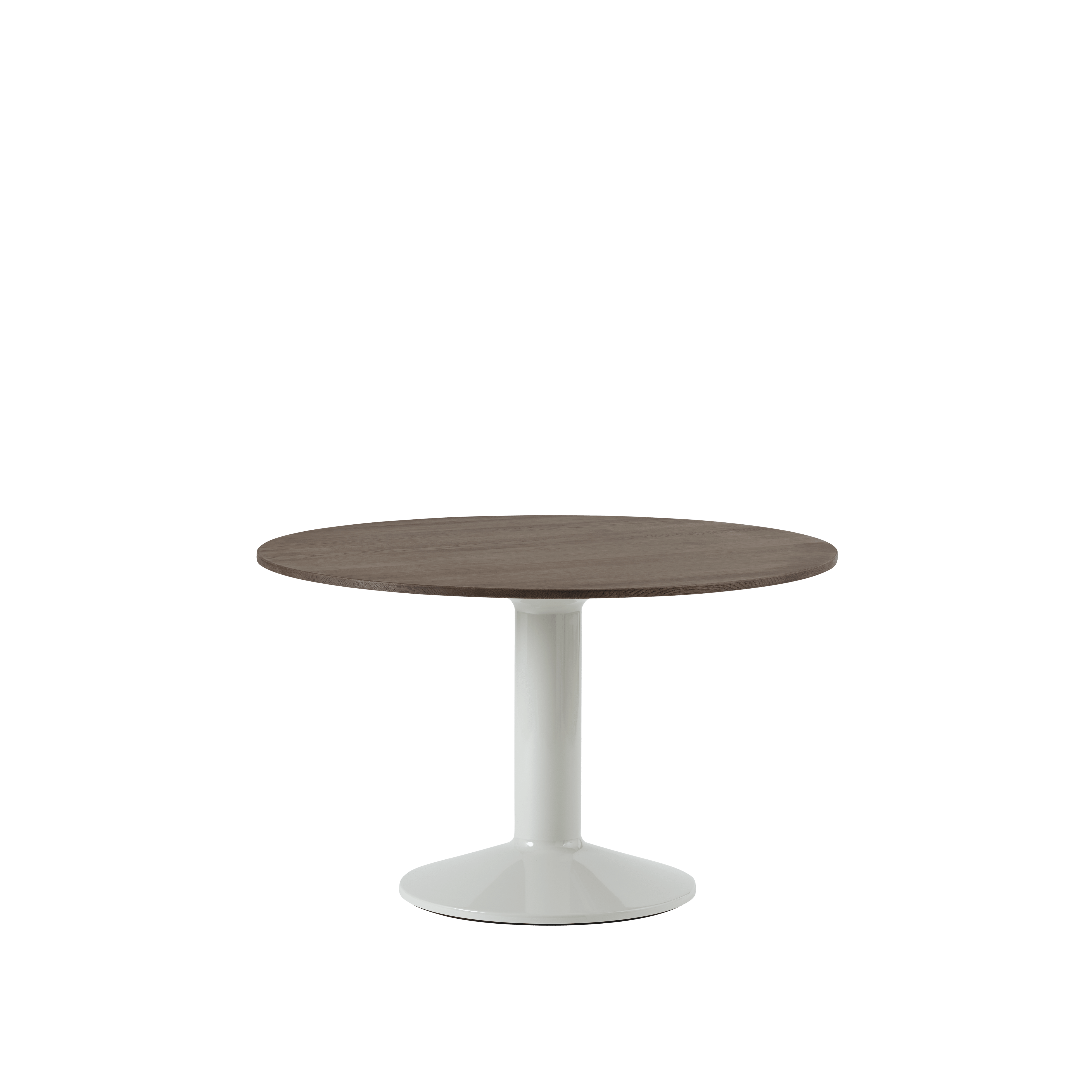 Ronde tafel MIDST donkergeolied eiken met grijze basis
