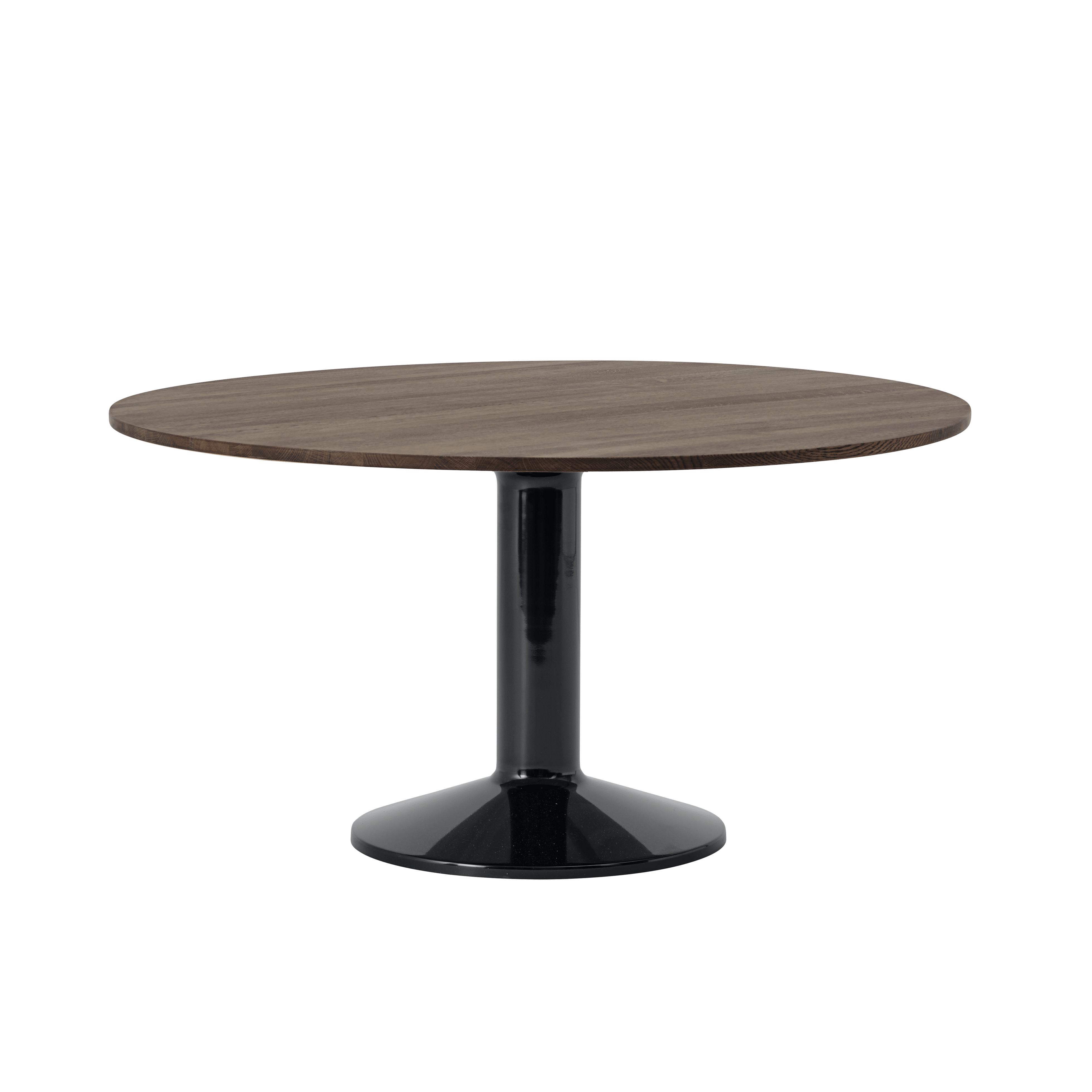 Ronde tafel MIDST donkergeolied eiken met zwarte basis