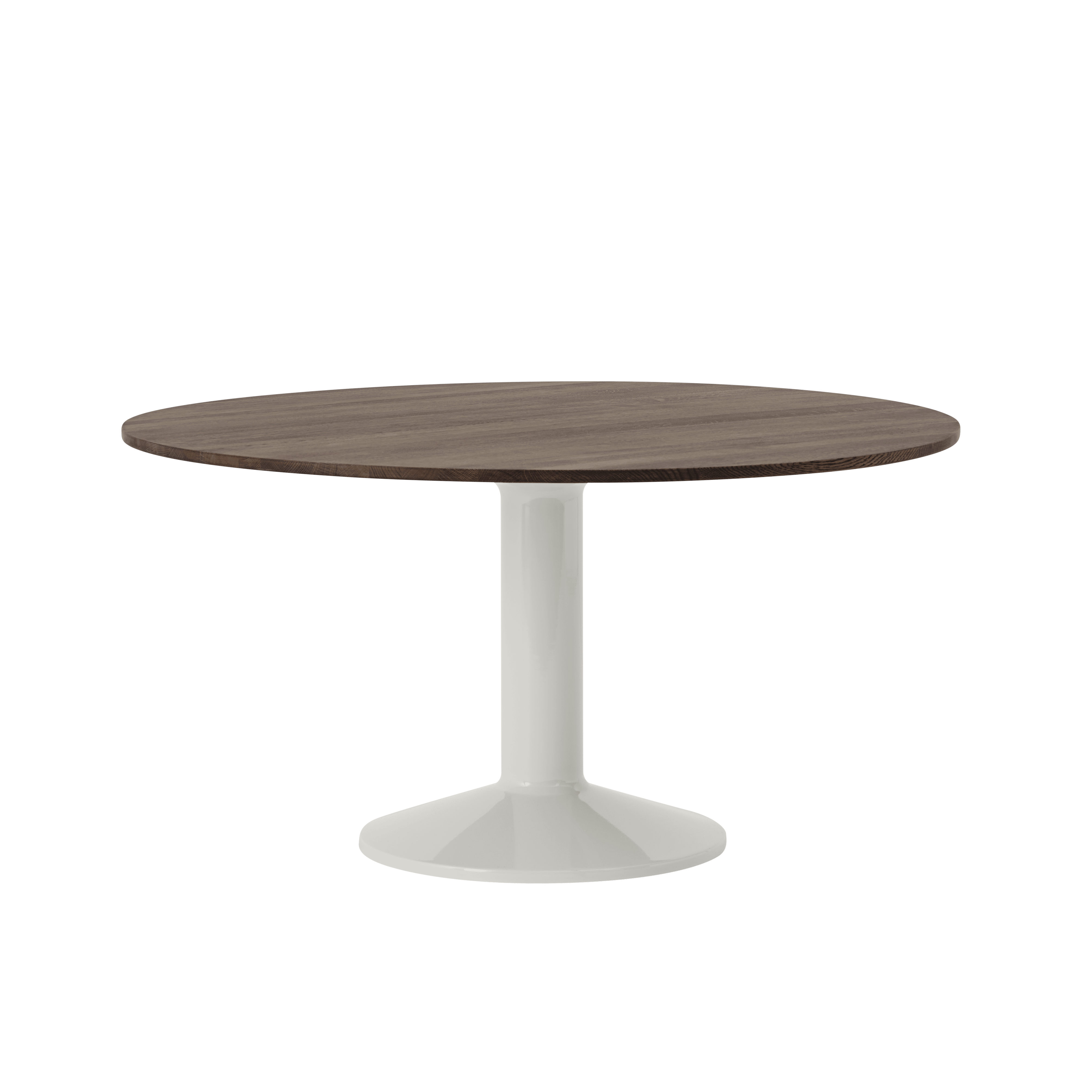 Ronde tafel MIDST donkergeolied eiken met grijze basis
