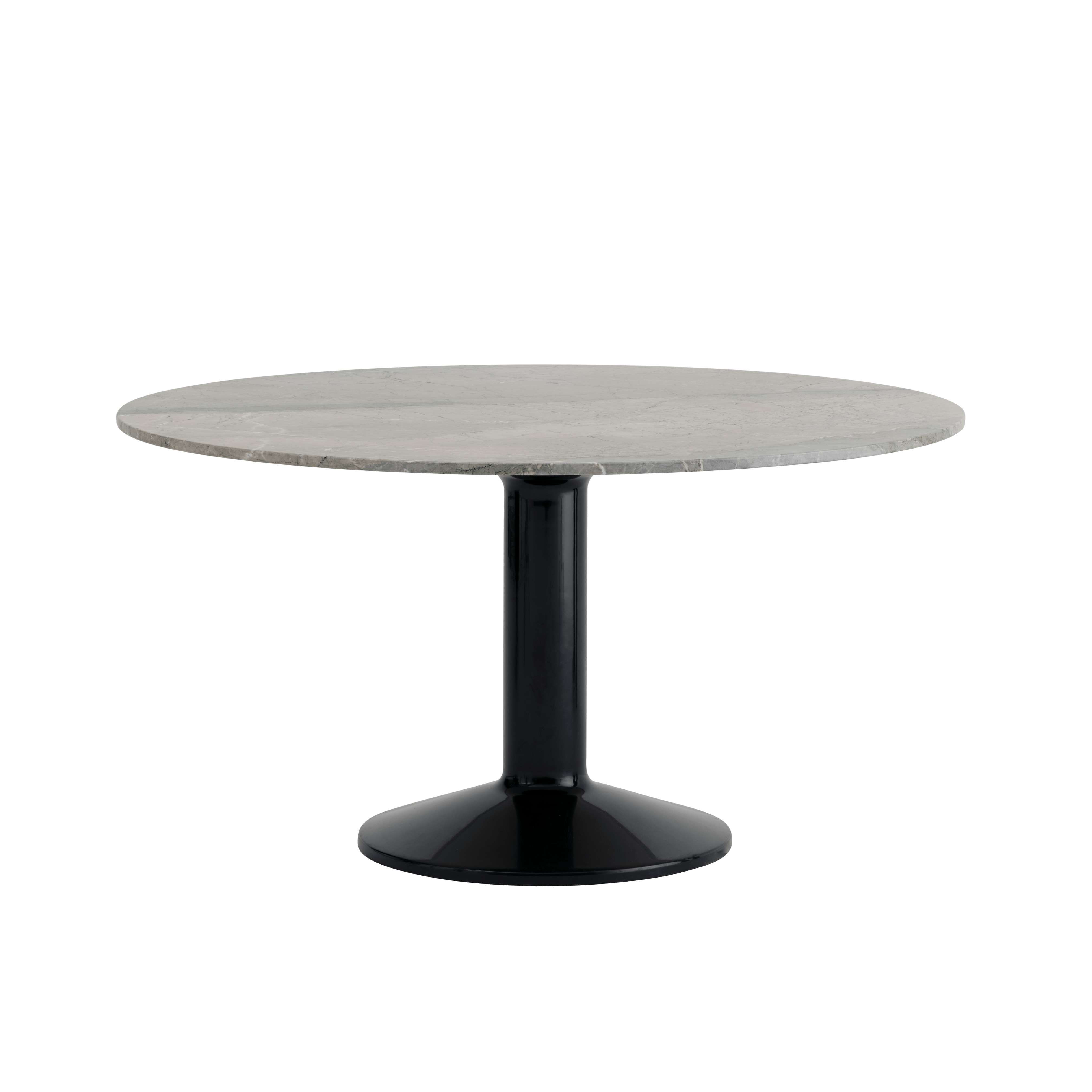 Ronde tafel MIDST grijs marmer met zwarte basis