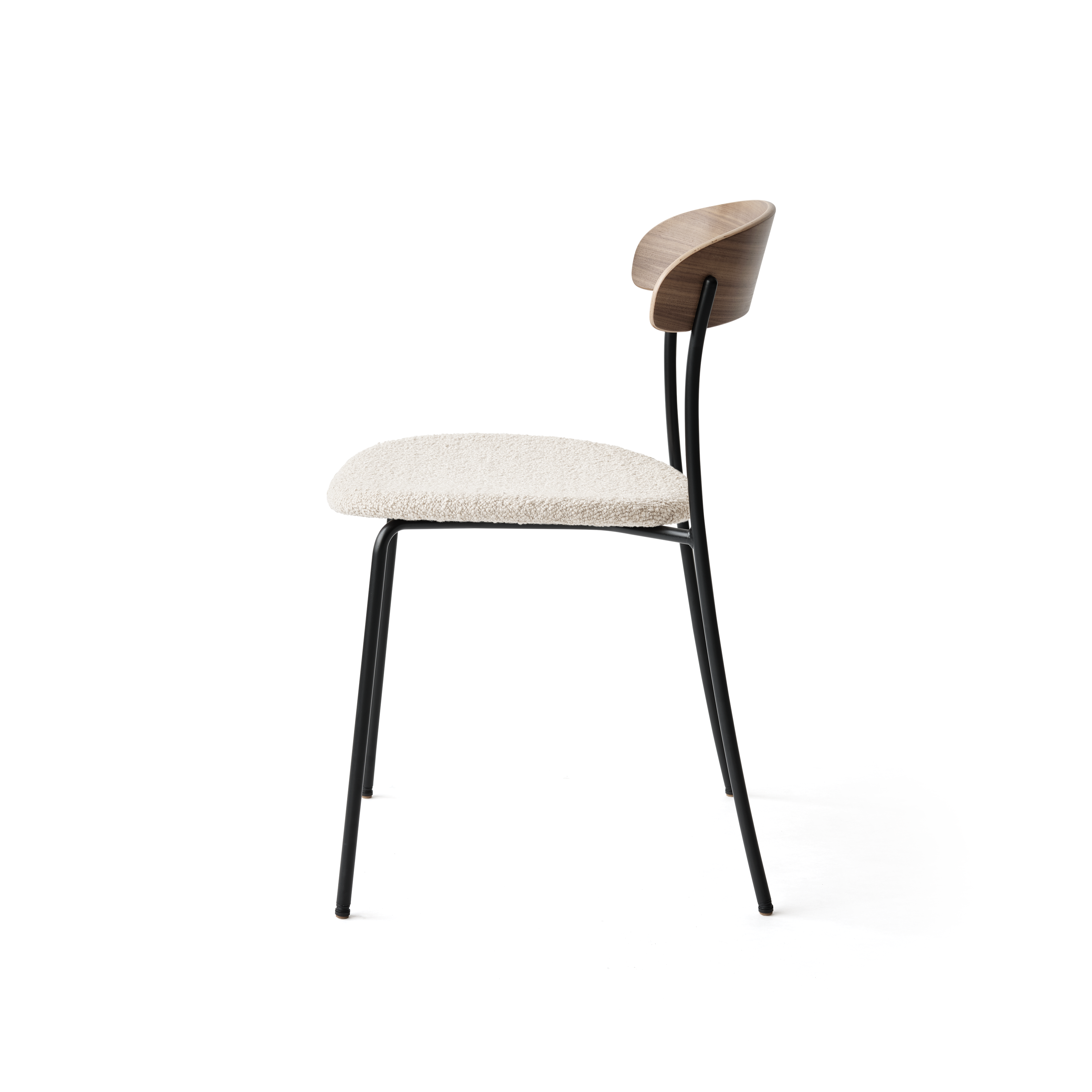 Gevoerd MISSING stoel met notenhouten fineer