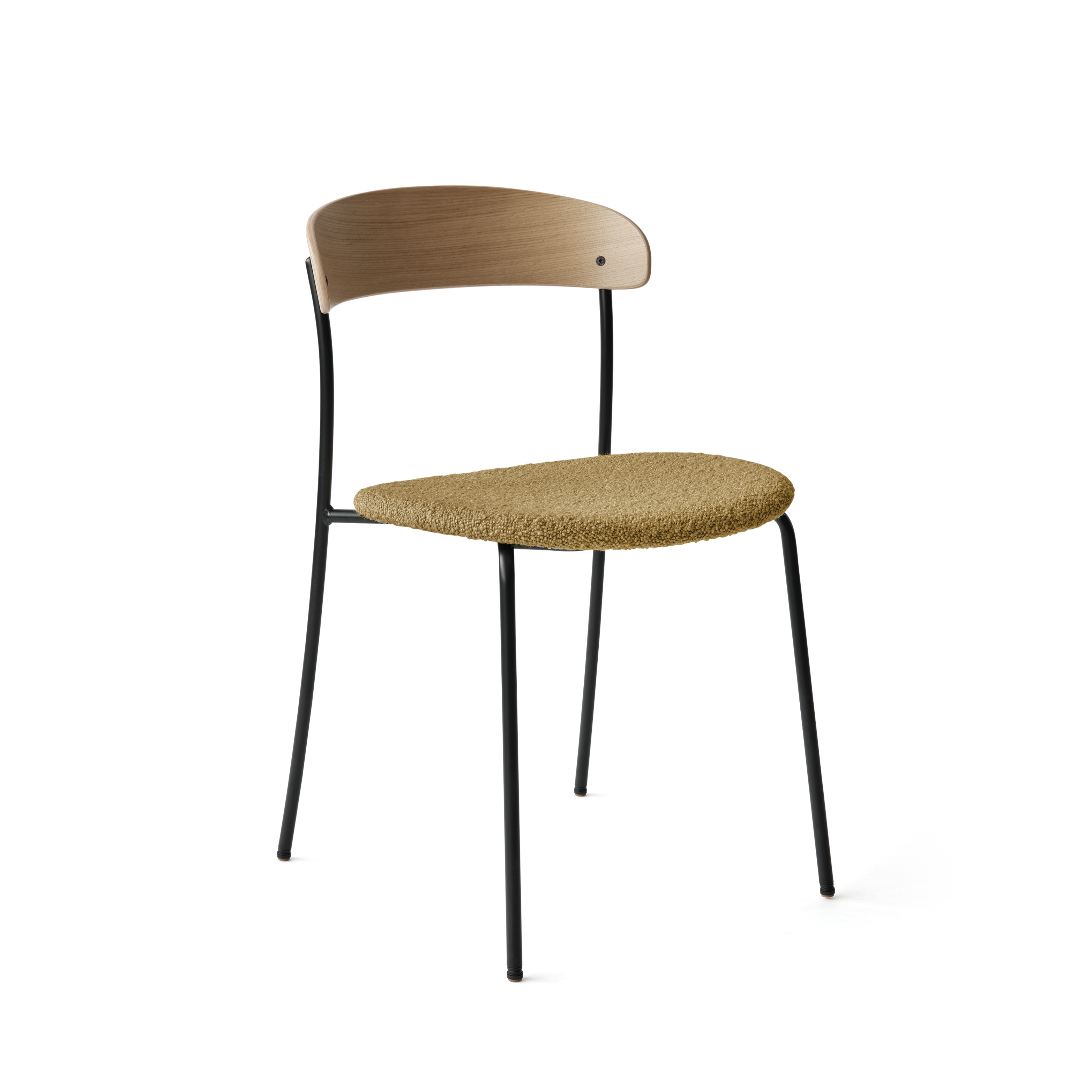 Missing chair upholstered with oak veneer