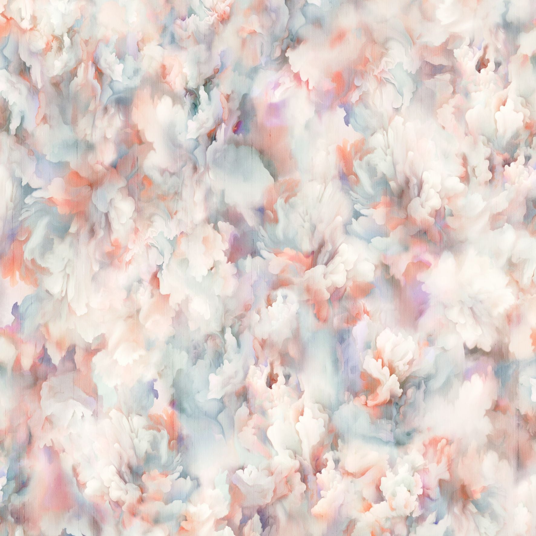 Zijde textielbehang met bloemenmotief SILK BOMBIS roze met blauw