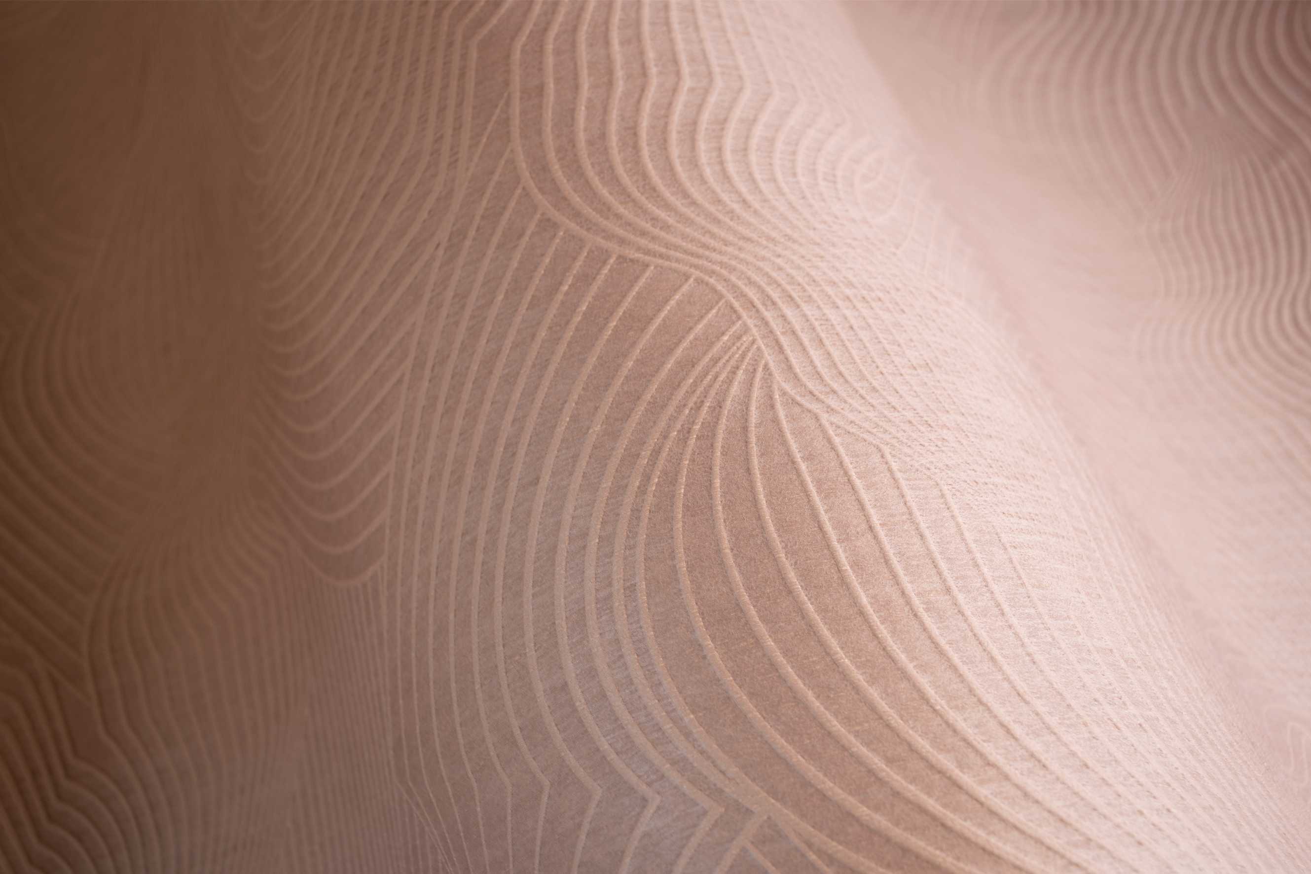 Textielbehang met abstract patroon en moiré-effect TECHNO BEE crème wit