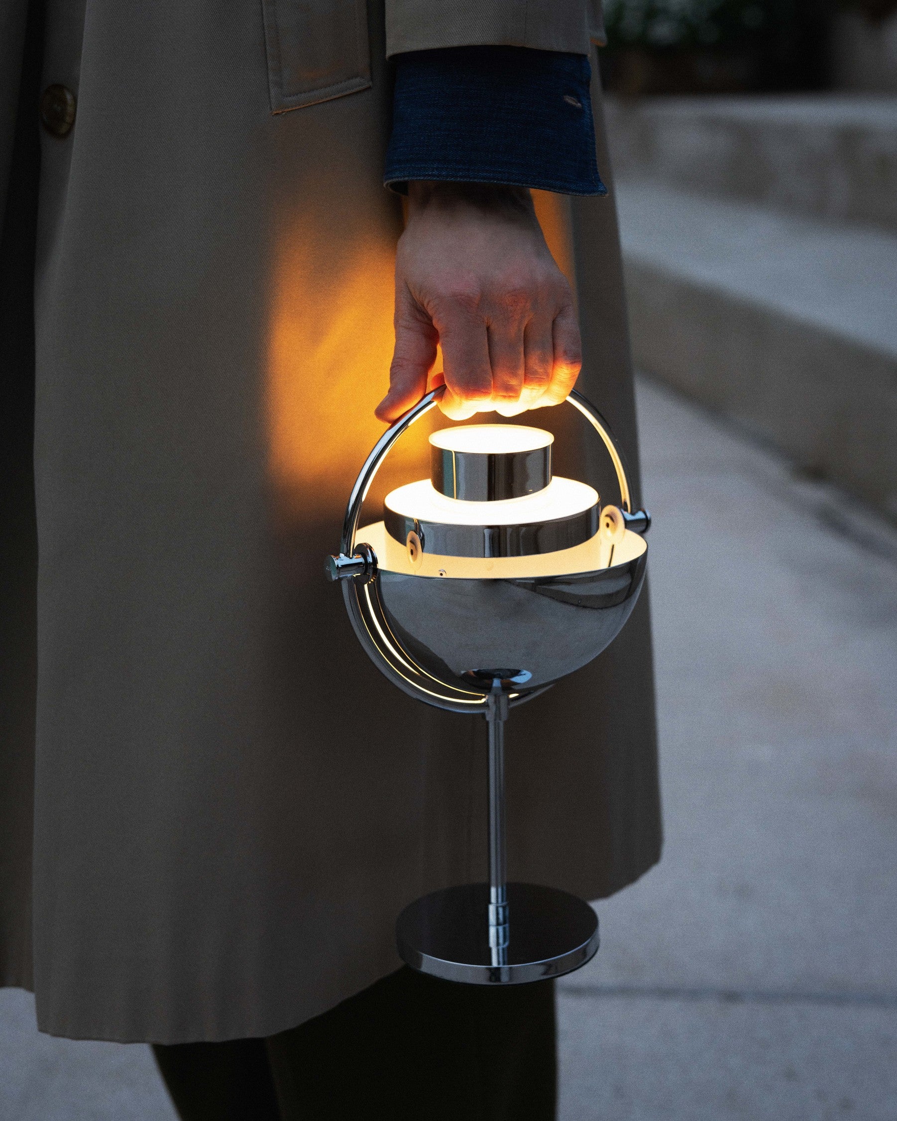 Draagbare lamp MULTI-LITE chroom