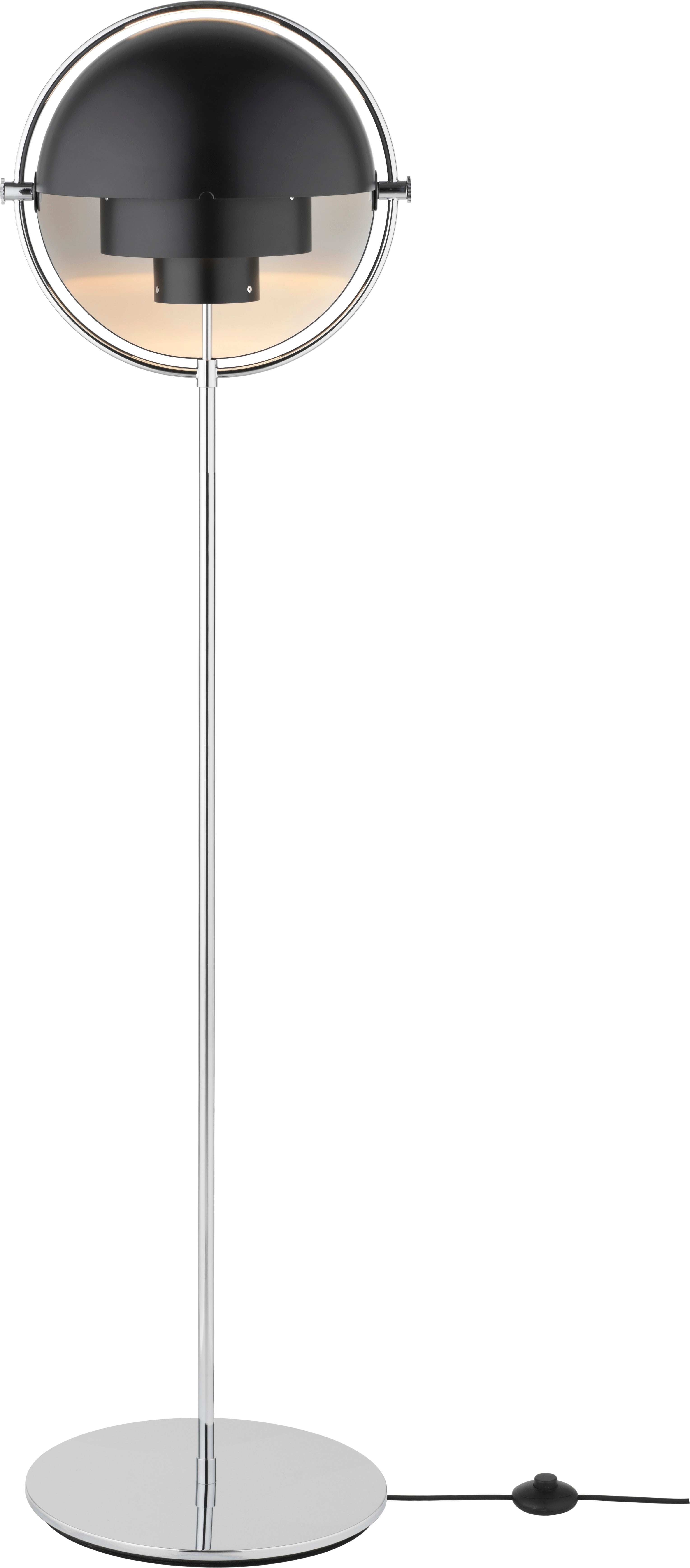 MULTI-LITE floor lamp black with chrome base