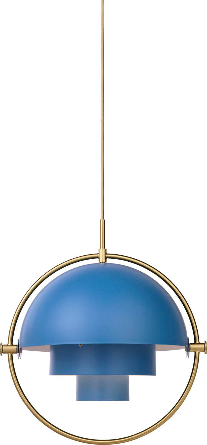 Hanglamp MULTI-LITE blauw met messing