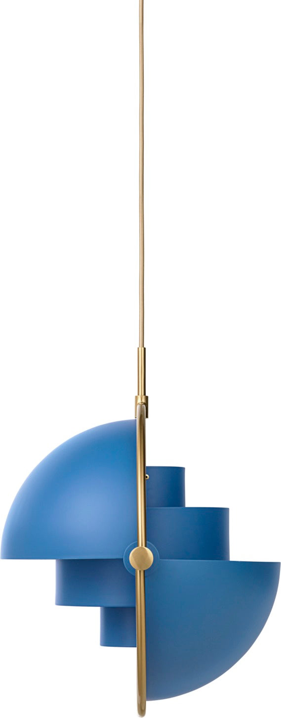 Hanglamp MULTI-LITE blauw met messing