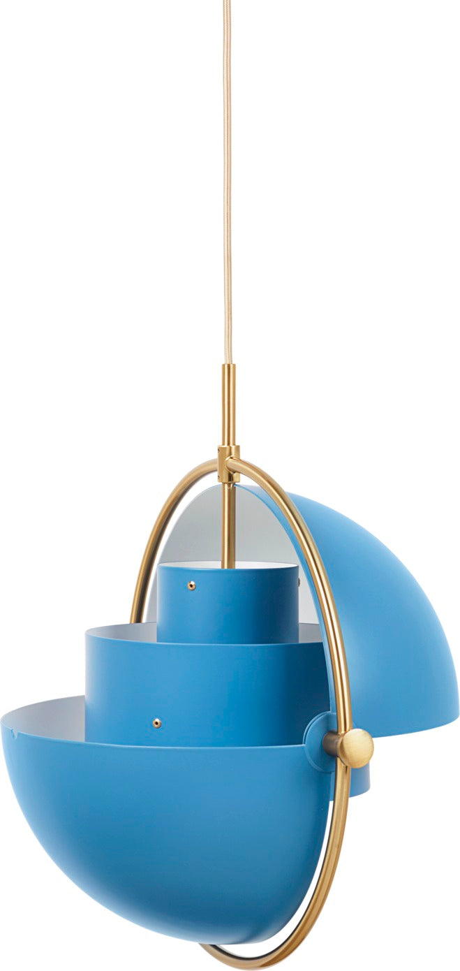 Hanglamp MULTI-LITE blauw met messing
