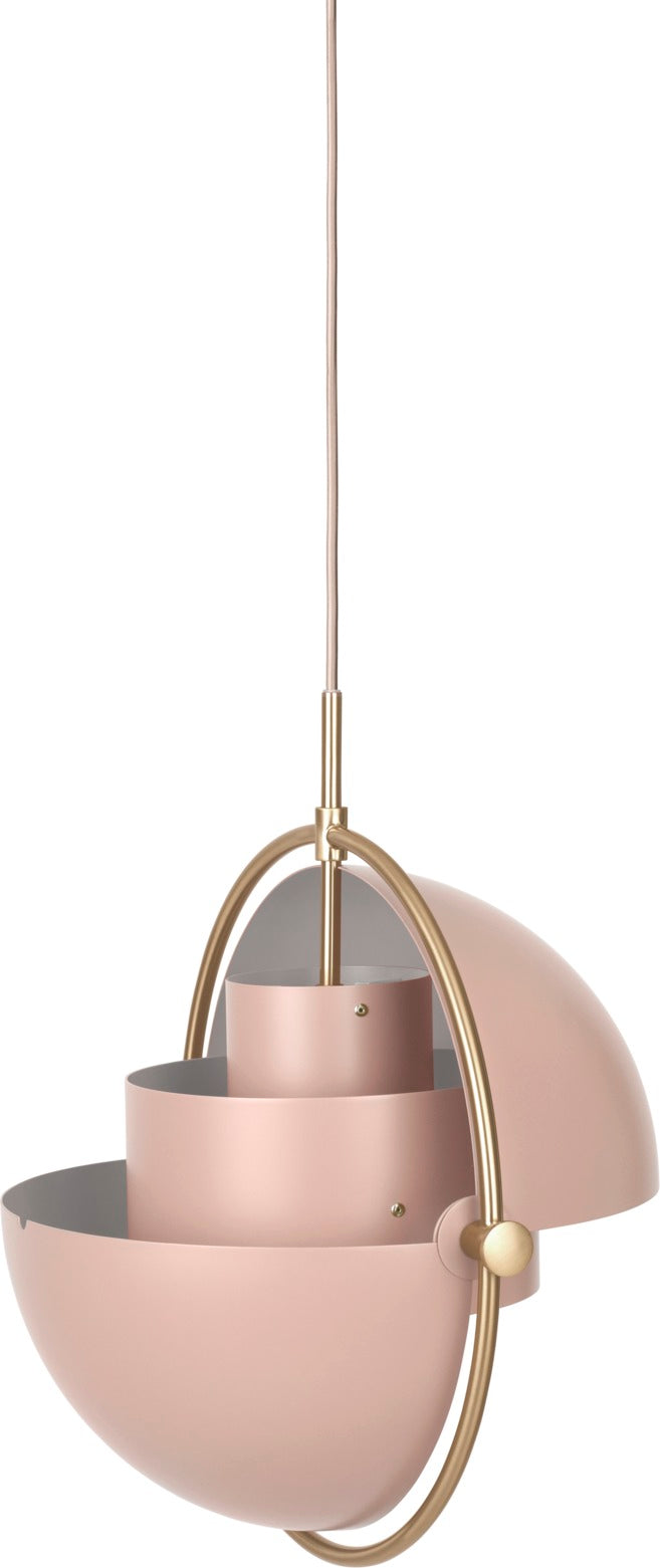 MULTI-LITE pink pendant lamp with brass