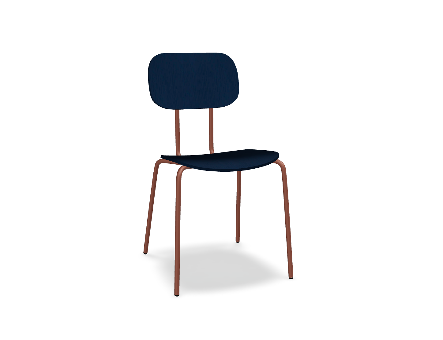 Krzesło NEW SCHOOL ceglasta podstawa – .mdd