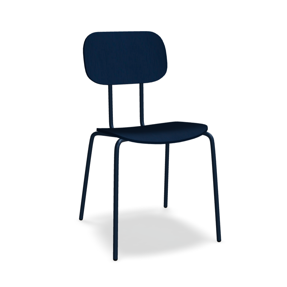 Krzesło NEW SCHOOL niebieska podstawa – .mdd