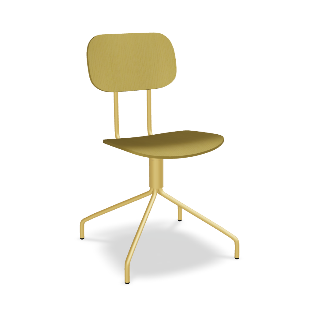 Krzesło obrotowe NEW SCHOOL żółta podstawa – .mdd