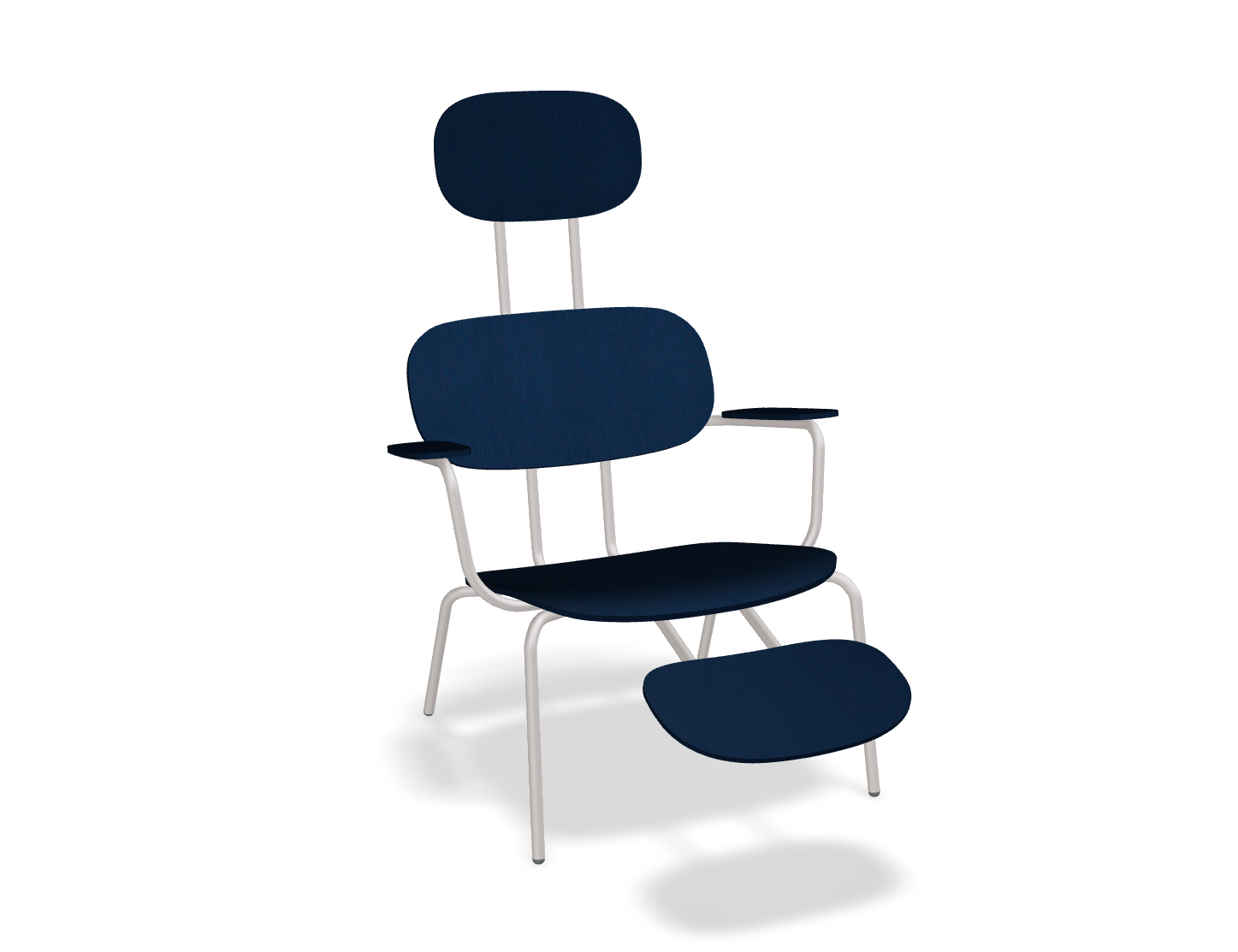 Fotel z zagłówkiem NEW SCHOOL LOUNGE beżowa podstawa z podłokietnikami