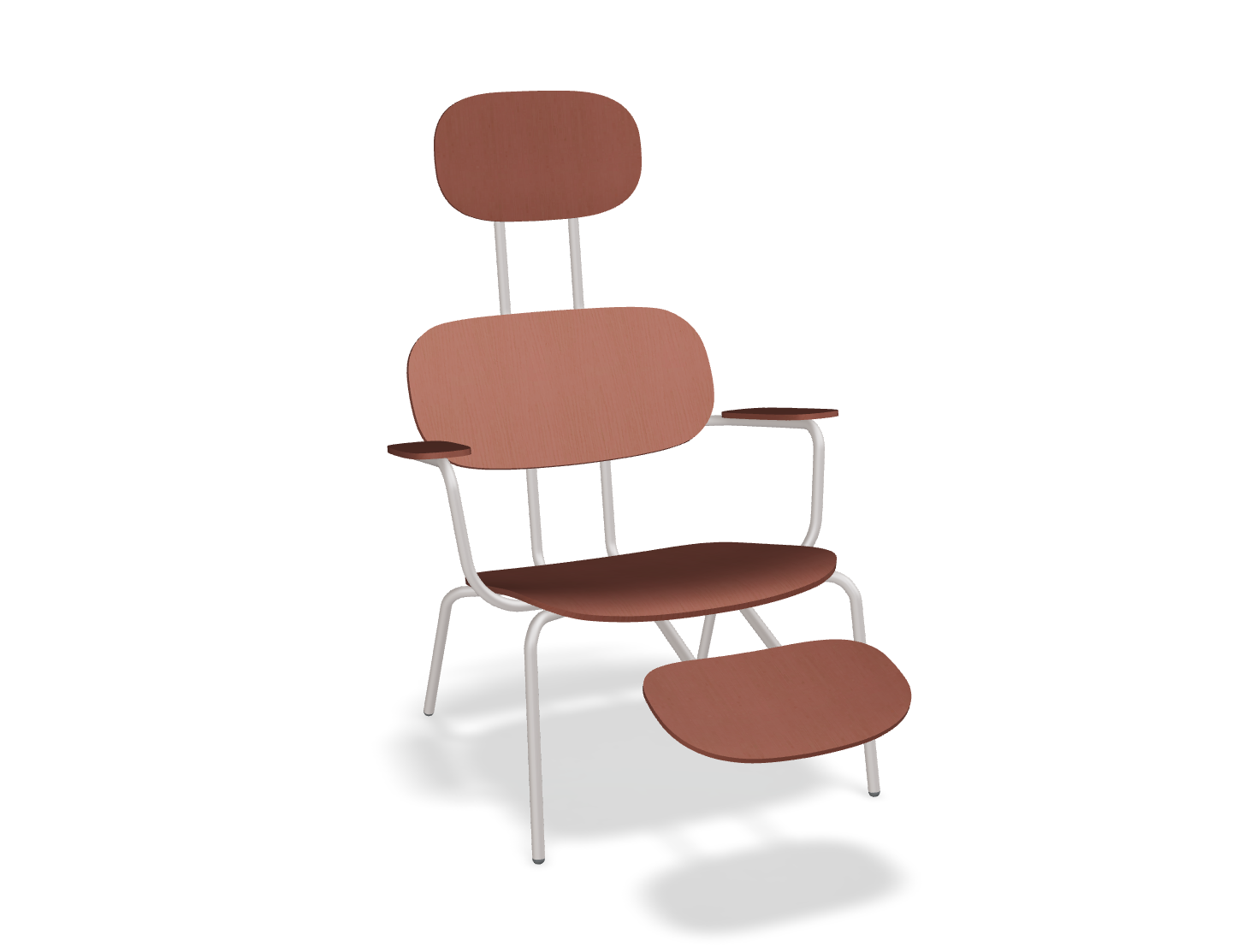 Fotel z zagłówkiem NEW SCHOOL LOUNGE beżowa podstawa – .mdd