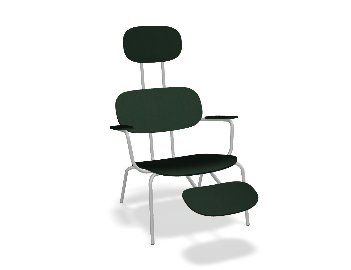 Fotel z zagłówkiem NEW SCHOOL LOUNGE jasnoszara podstawa do salonu – .mdd