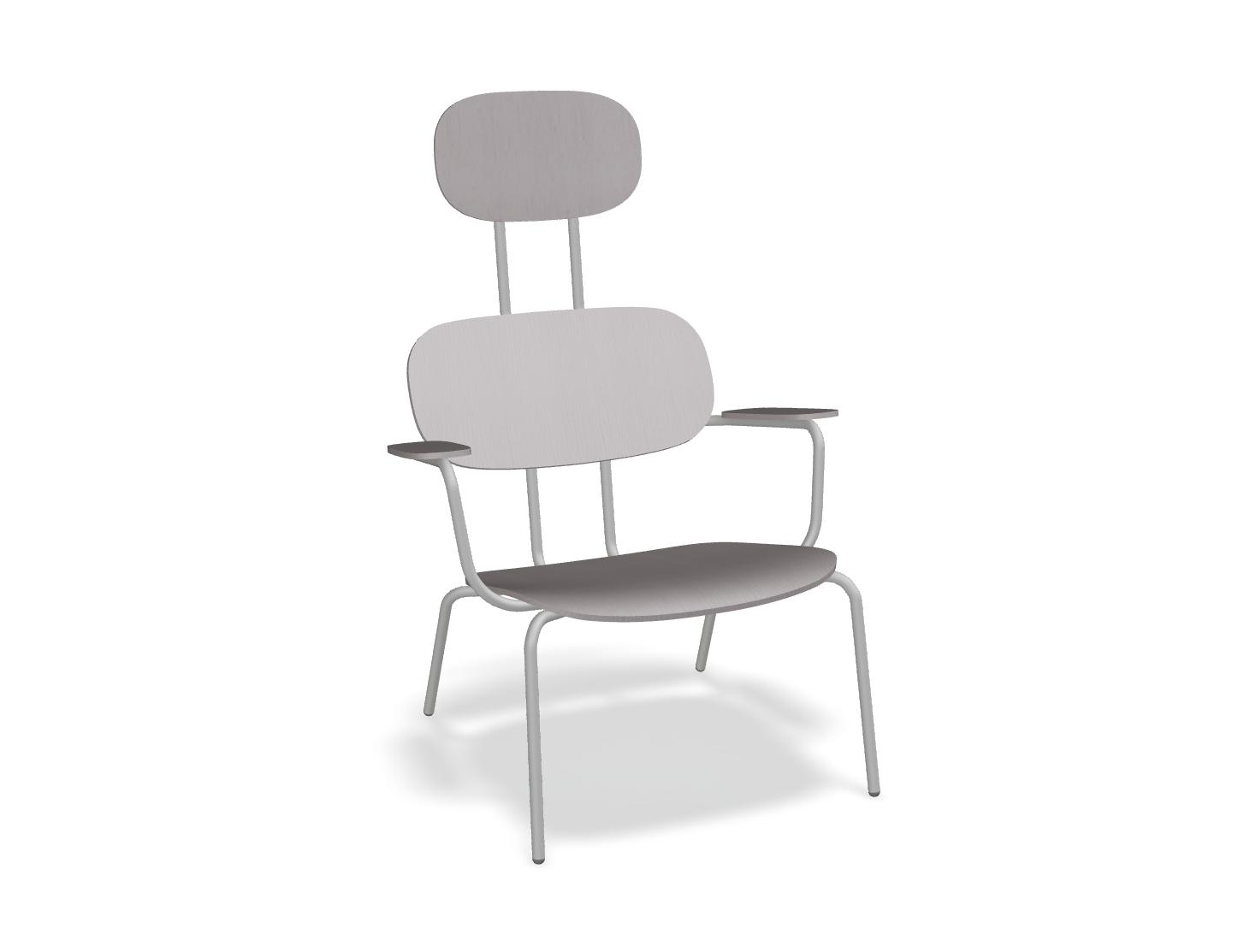 Fotel z zagłówkiem NEW SCHOOL LOUNGE jasnoszara podstawa do salonu – .mdd