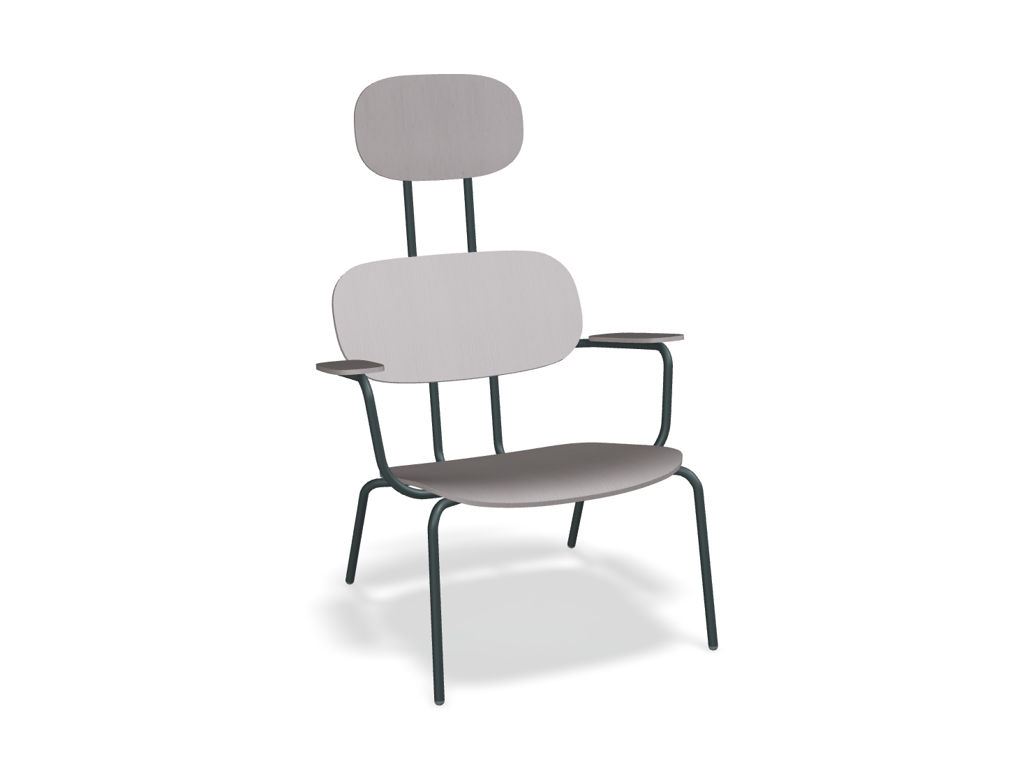 Fotel z zagłówkiem NEW SCHOOL LOUNGE ciemnozielona podstawa do salonu – .mdd