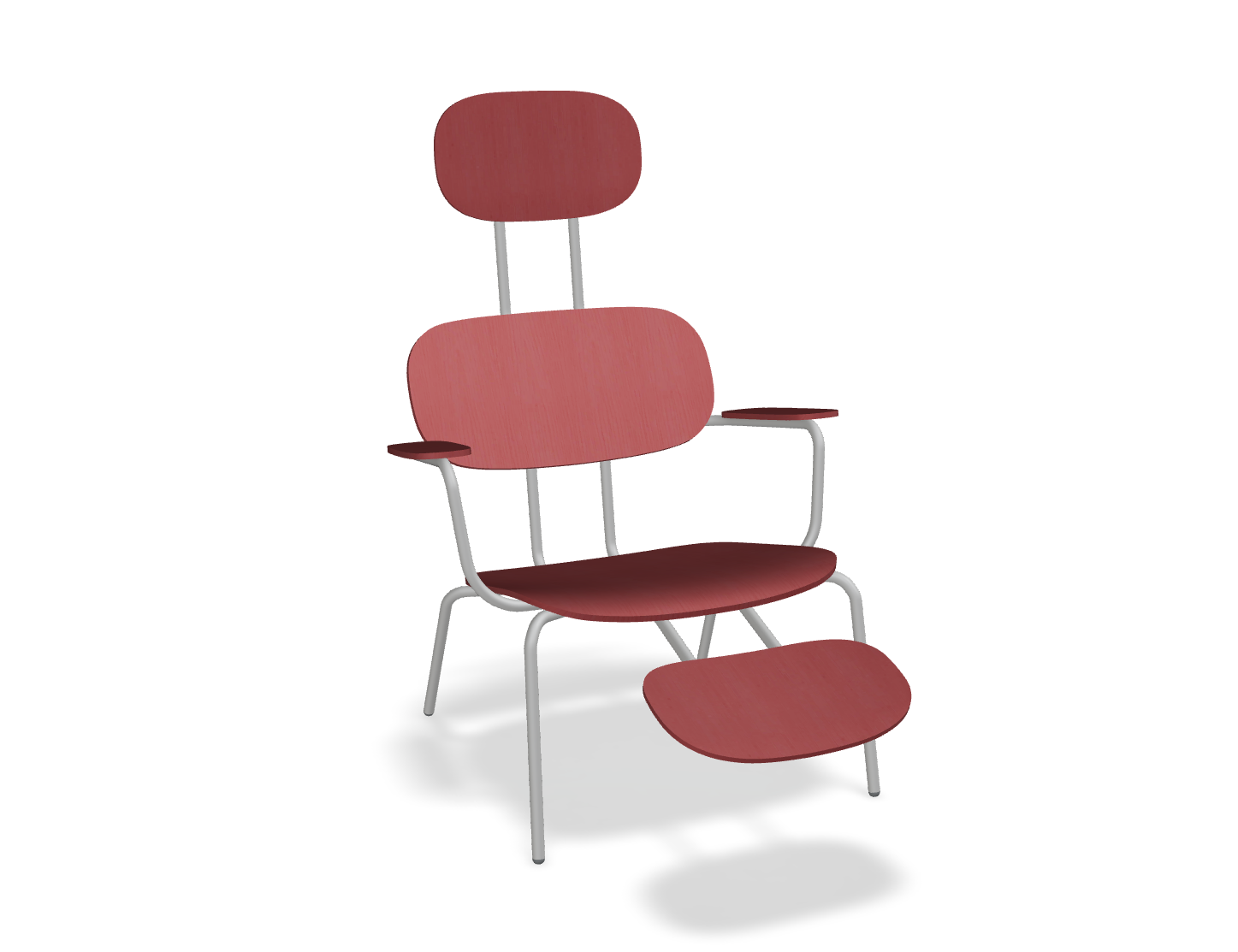 Fotel z zagłówkiem NEW SCHOOL LOUNGE jasnoszara podstawa do salonu