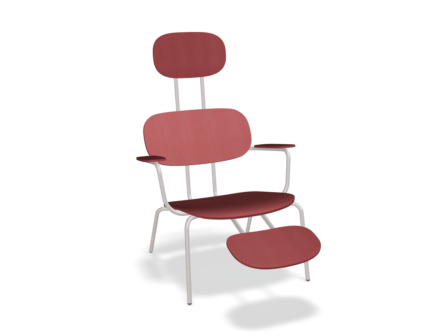 Fotel z zagłówkiem NEW SCHOOL LOUNGE beżowa podstawa z podłokietnikami
