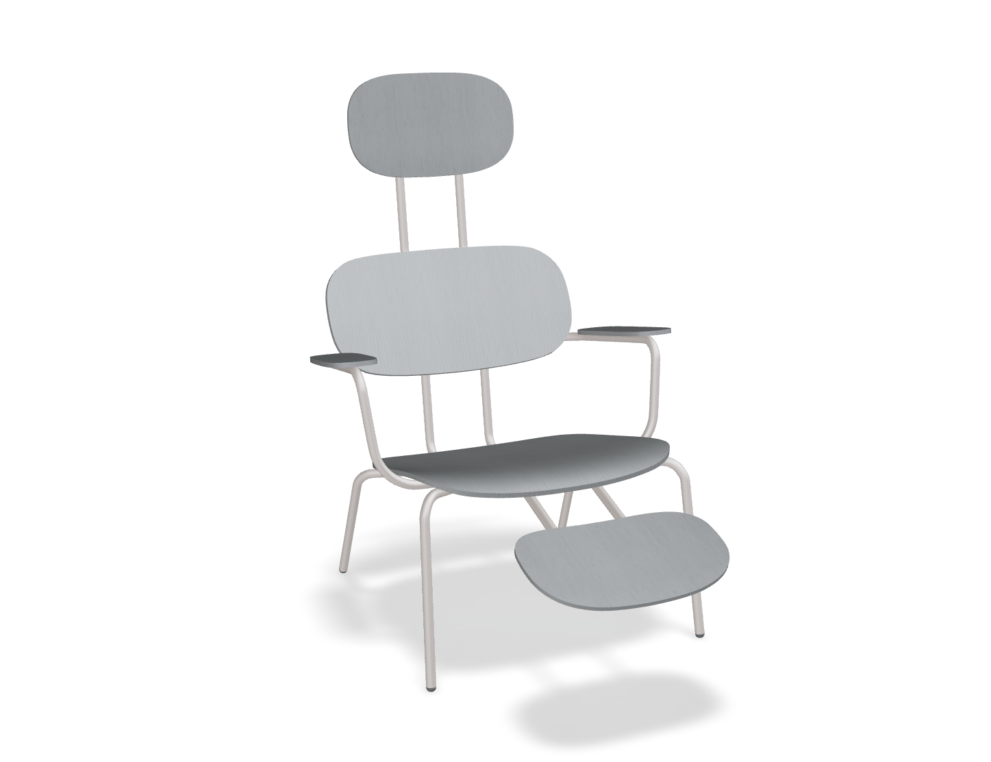 Fotel z zagłówkiem NEW SCHOOL LOUNGE beżowa podstawa – .mdd